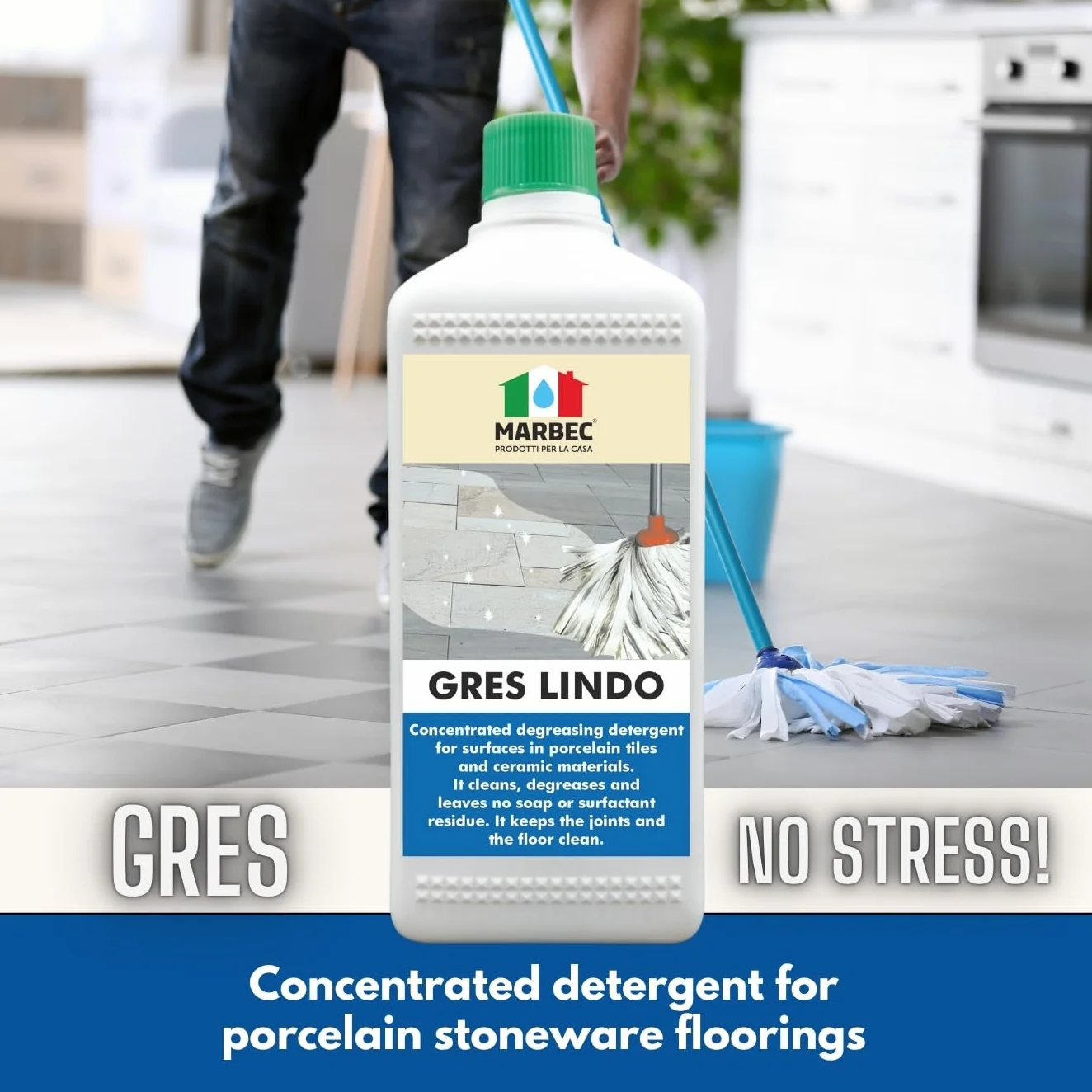 MARBEC GRES LINDO 1LT Detergente per pavimenti in gres porcellanato