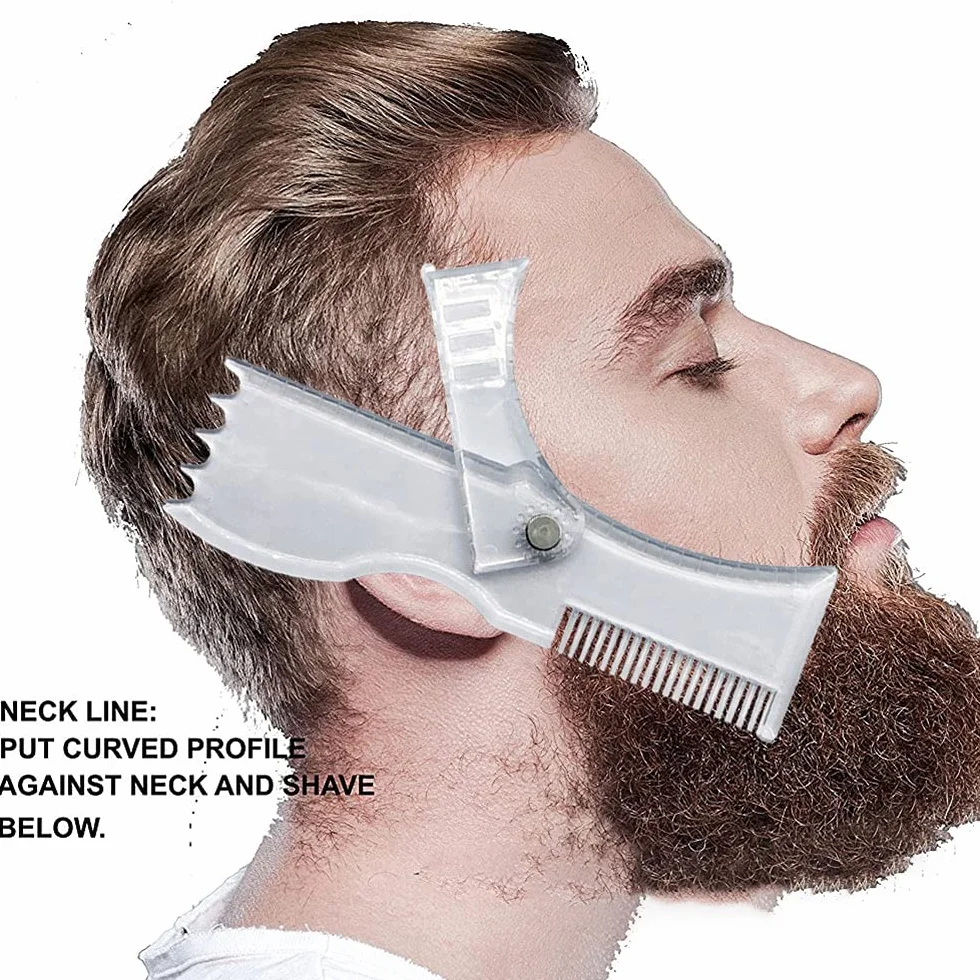 Stencil per barba per bucino, baffi, zampe, peli del viso, guida per toelettatura da uomo