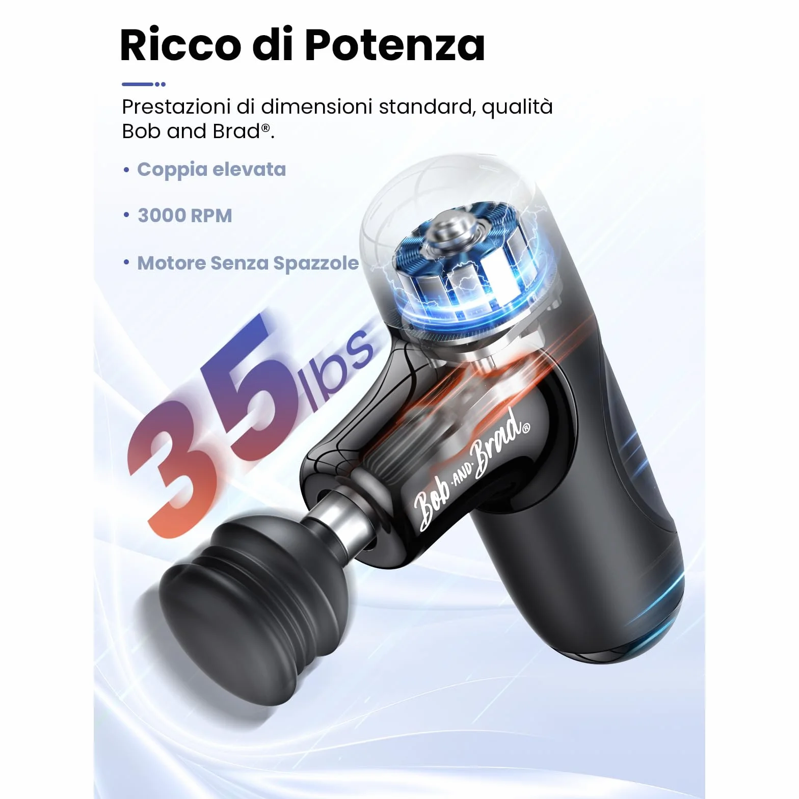 BOB AND BRAD Q2 Mini Pistola Massaggio Muscolare Portatile, Massaggiatore Elettrico per Schiena e Spalle, Silenzioso, Ricarica USB-C, Custodia Inclusa, Ideale per Ufficio, Viaggi e Sport