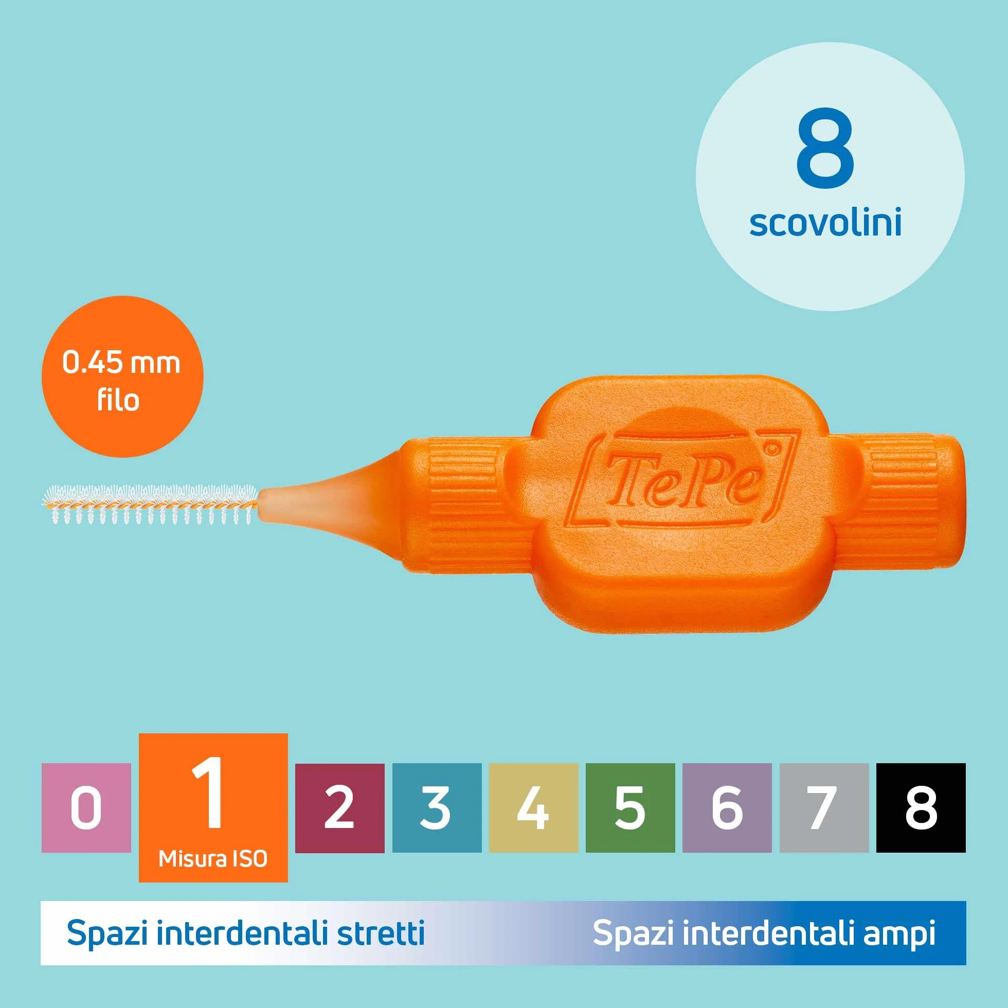 TePe Scovolino Original Arancione 0.45mm ISO 1 8pz