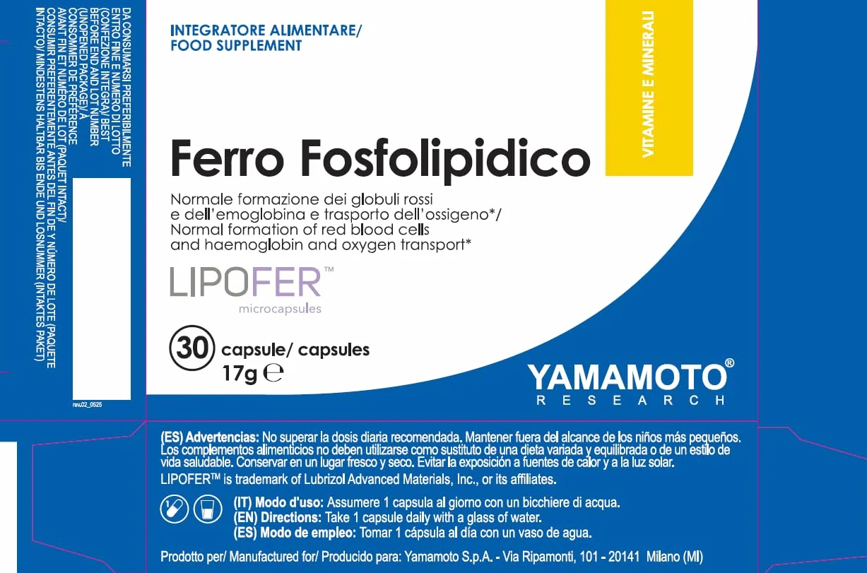 Yamamoto Research Ferro Fosfolipidico, 30 capsule 17g
