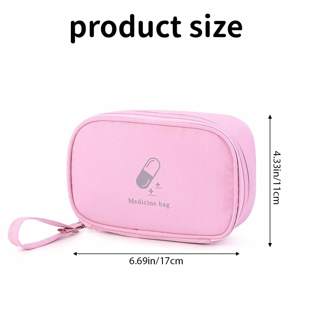 JEYORZY Kit di Pronto Soccorso Portatile, Borsa per Medicinali Vuota, Mini per Viaggio, Rosa