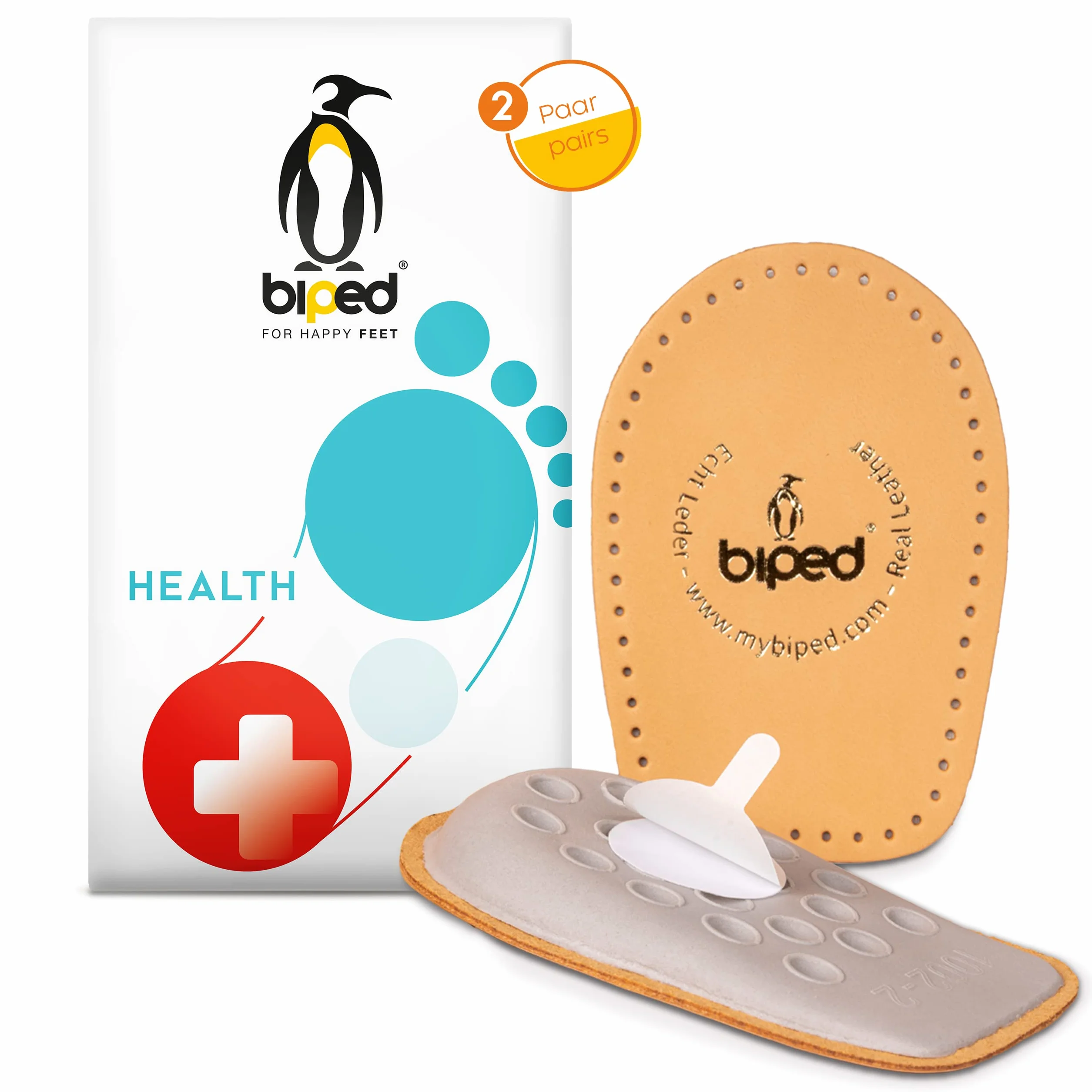 biped HEALTH 2 paia di talloniere in pelle conciata al vegetale - alzatacco per tutte le scarpe – talloniera piacevolmente morbida z2040