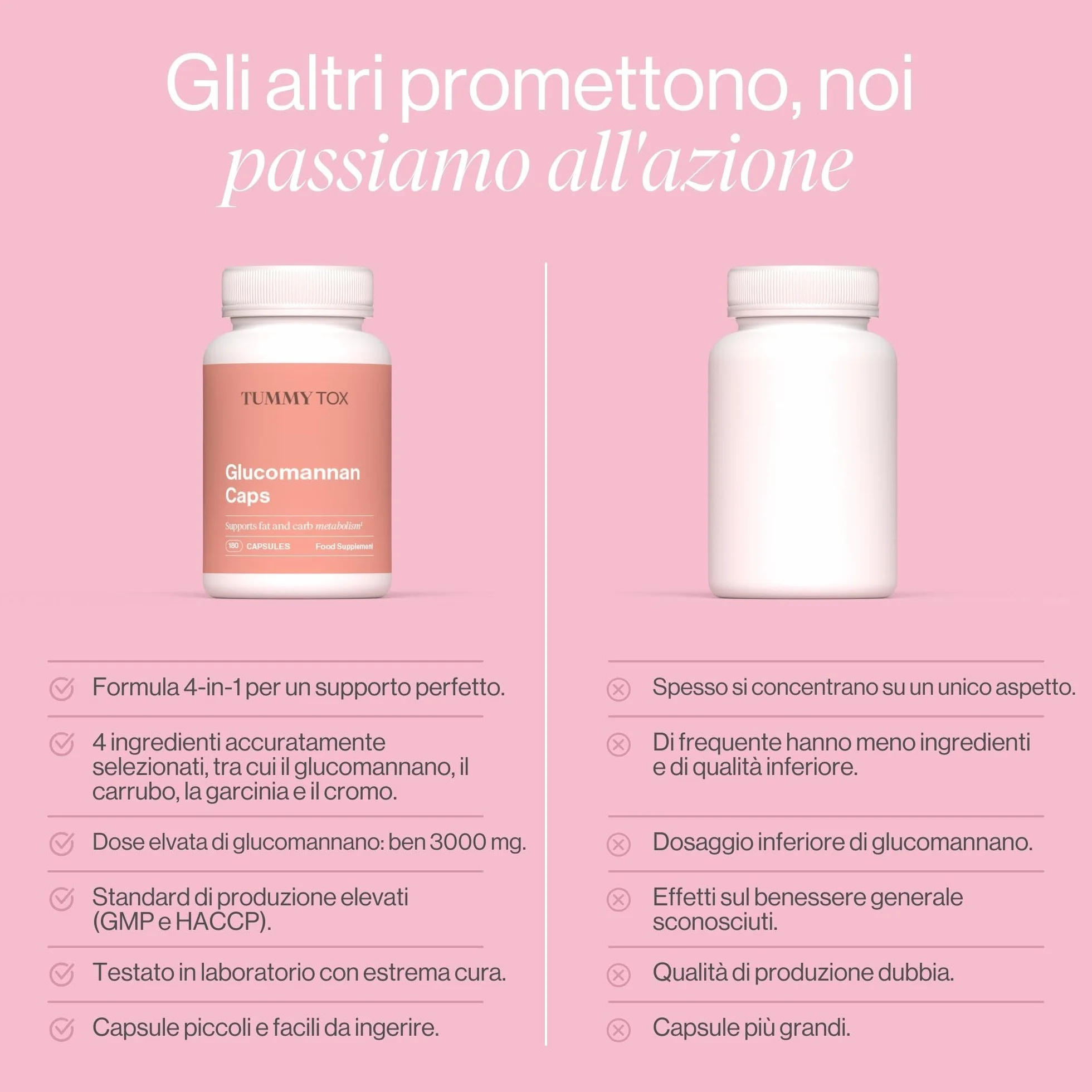 Glucomannano Konjac 3000 mg Capsule Alto Dosaggio con Cromo Garcinia Cambogia Carrubo Vegano 180 Capsule