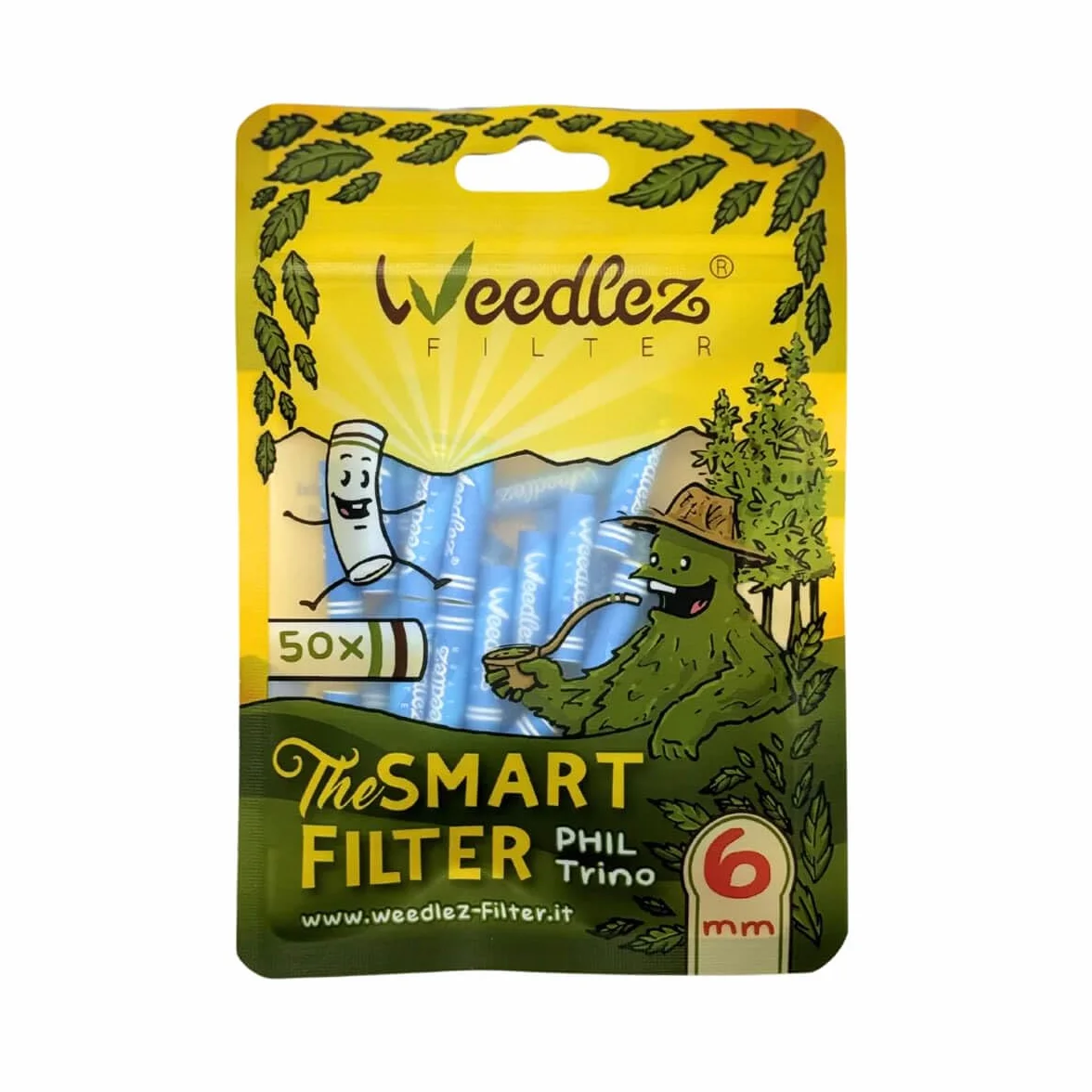 Filtri a Carboni Attivi e Cellulosa Mister Canapa 6 mm 50 Pezzi