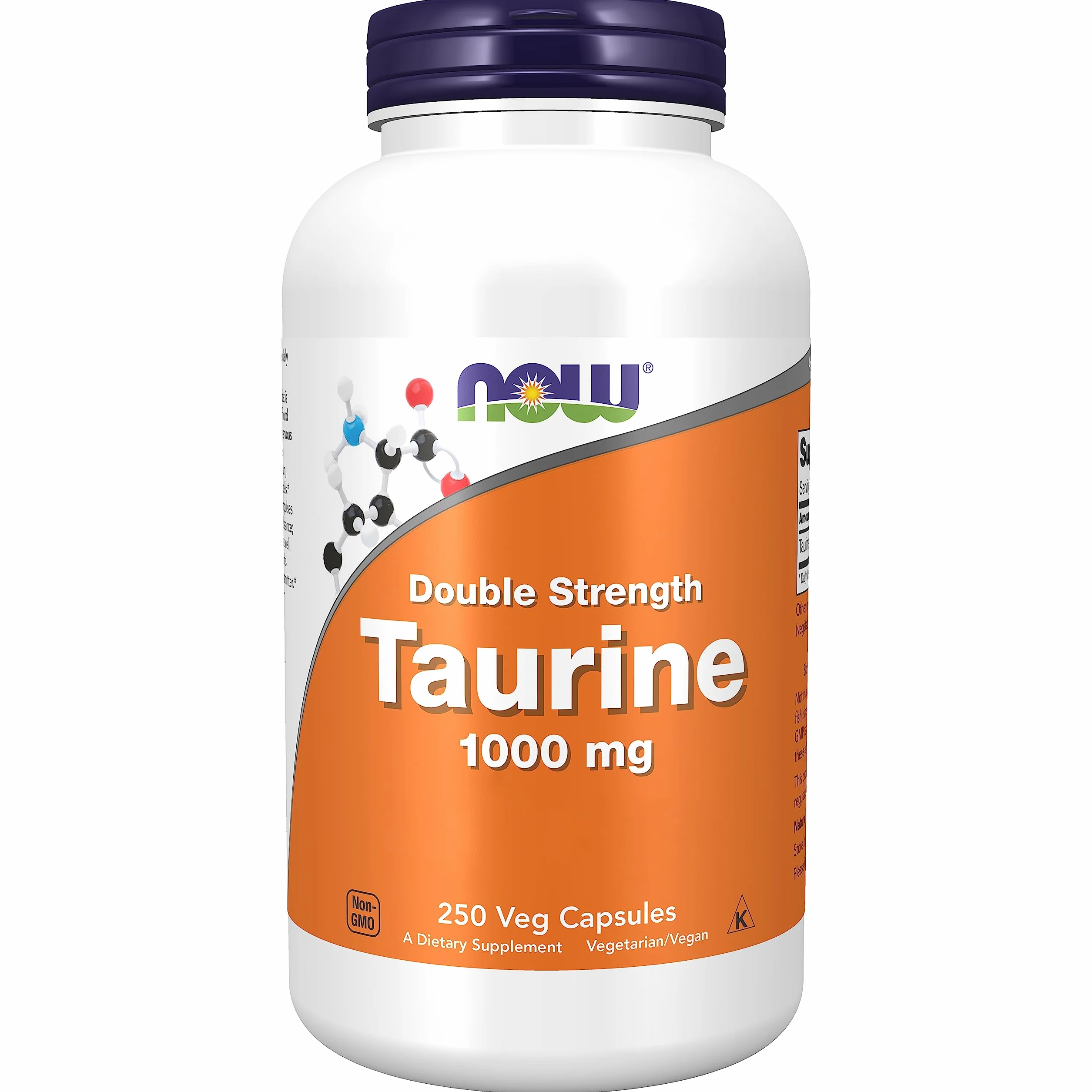 Now Foods Double Strength Taurine 1000mg 250 Capsules Vegan