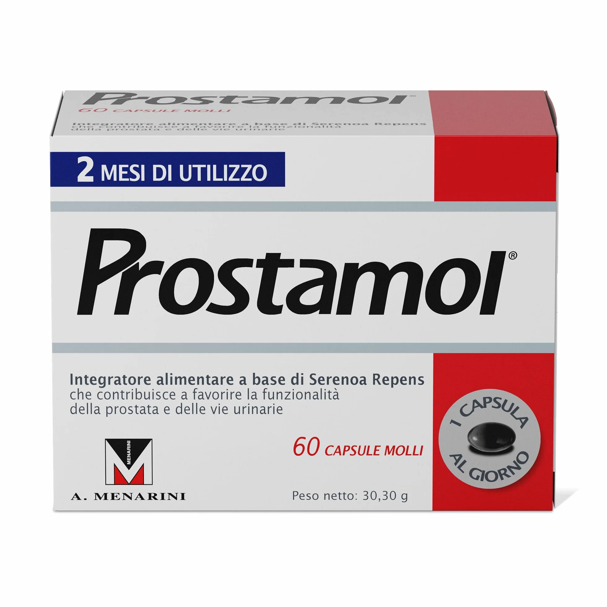 Prostamol 60 Capsule Integratore Alimentare Serenoa repens 320 mg Prostata Vie Urinarie Senza Glutine