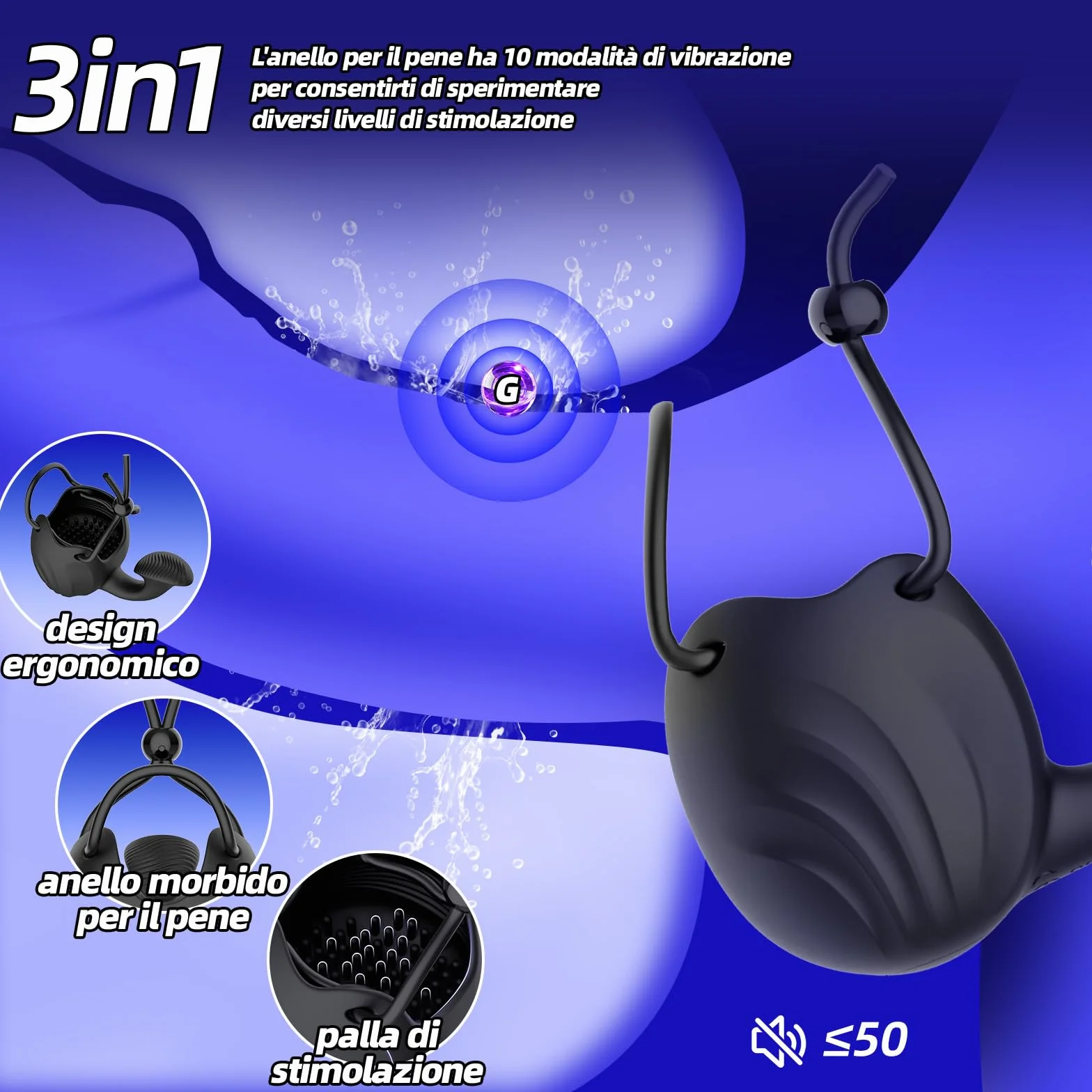 App di Telecomando Prostata Vibratoreper Sextoysys Uomo, 3 in1 Addestramento in Ritardo Vibratore per Coppia Sex Toys, con 10 Vibrazioni Modalità Anello Vibrante per il pene Plug Anale