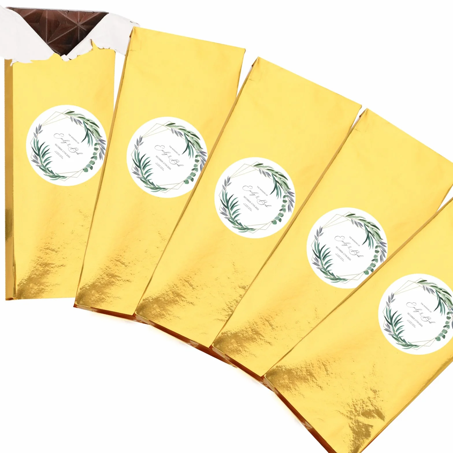 Tinoaly 100pz Incarto per Barrette Cioccolato, 19x15 cm Grandi Involucri Caramelle in Foglio di Alluminio Dorato Cioccolato Fogli di Carta da Regalo Individuali per Matrimoni Compleanni Feste