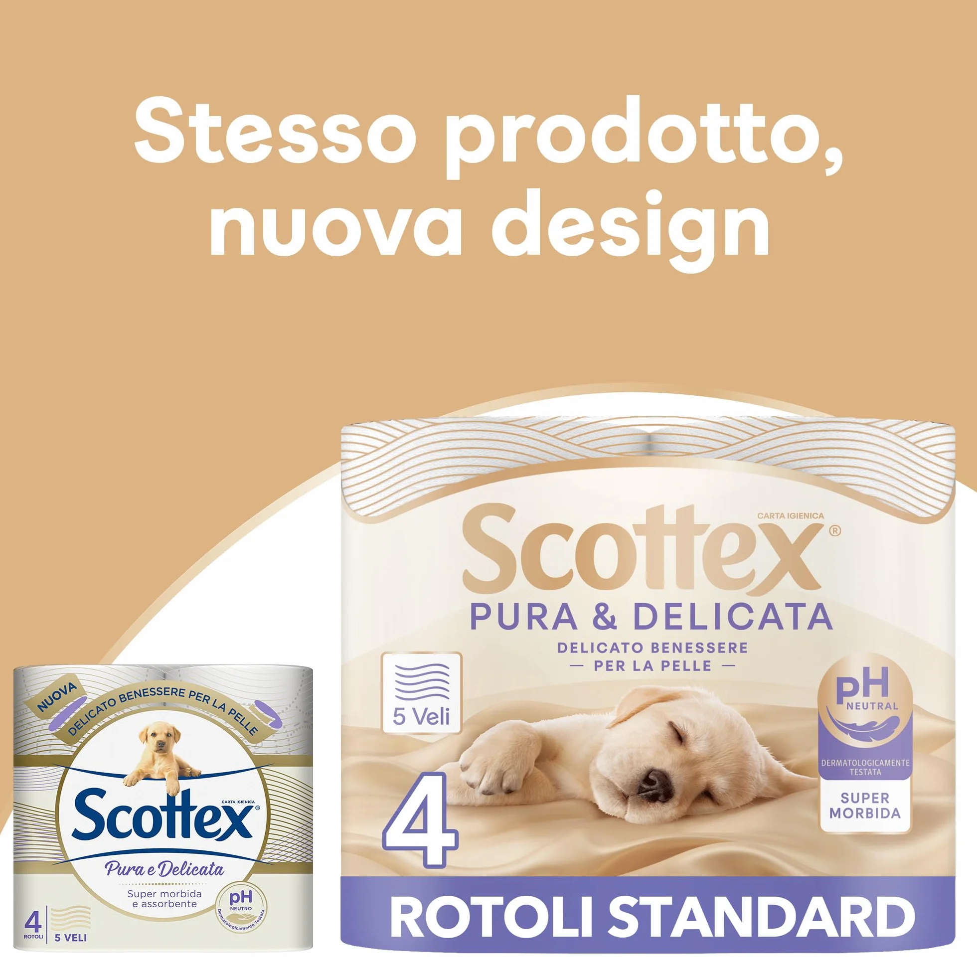 Scottex Carta Igienica Pura e Delicata 5 Veli PH Neutro 20 Pz