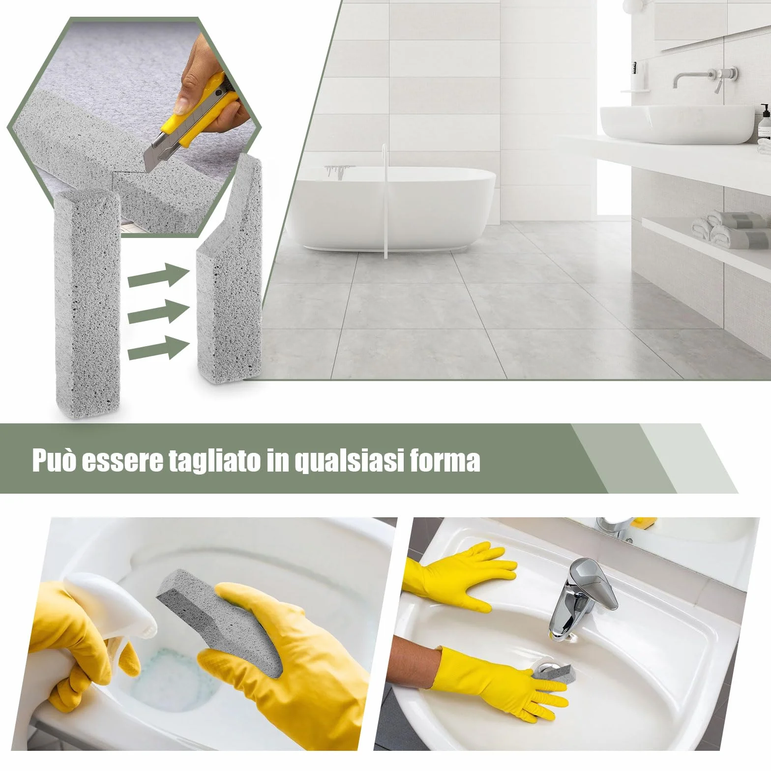 Pietra Pomice per Pulizia Ceramica WC 8 Pezzi