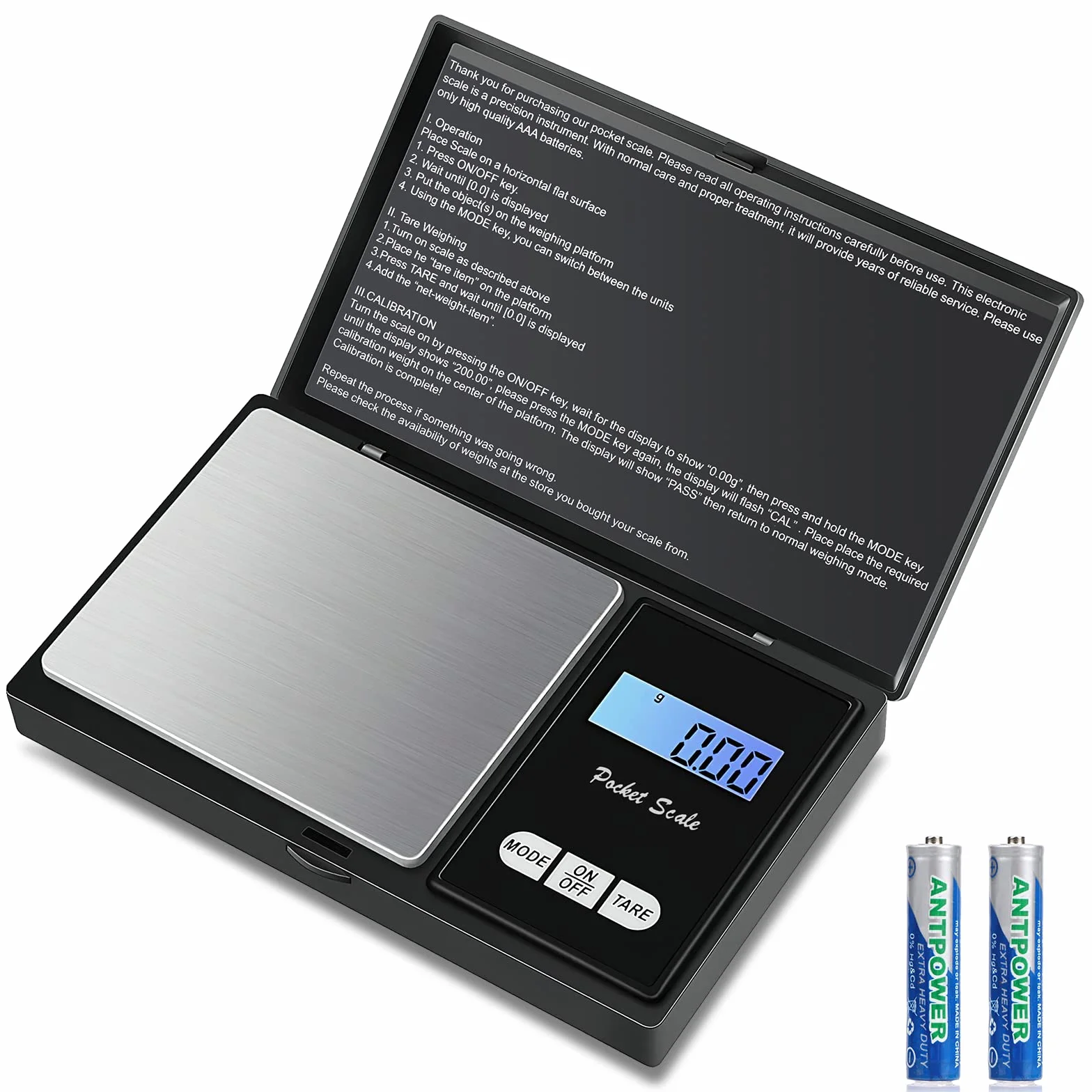 Bilancia di Precisione 500g/0.01g Portatile Digitale con Display LCD Retroilluminato, Tara, per Gioielli/Cucina/Caffè