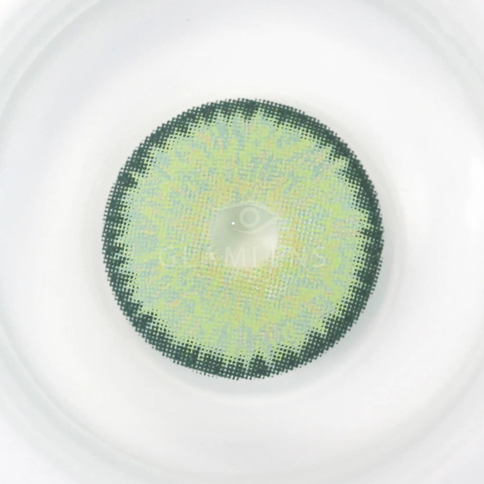 GLAMLENS Lenti a Contatto Colorate Verde Ibiza Green - 2 Pezzi, Silicone Idrogel, DIA 14.20, 0.00 Diottrie