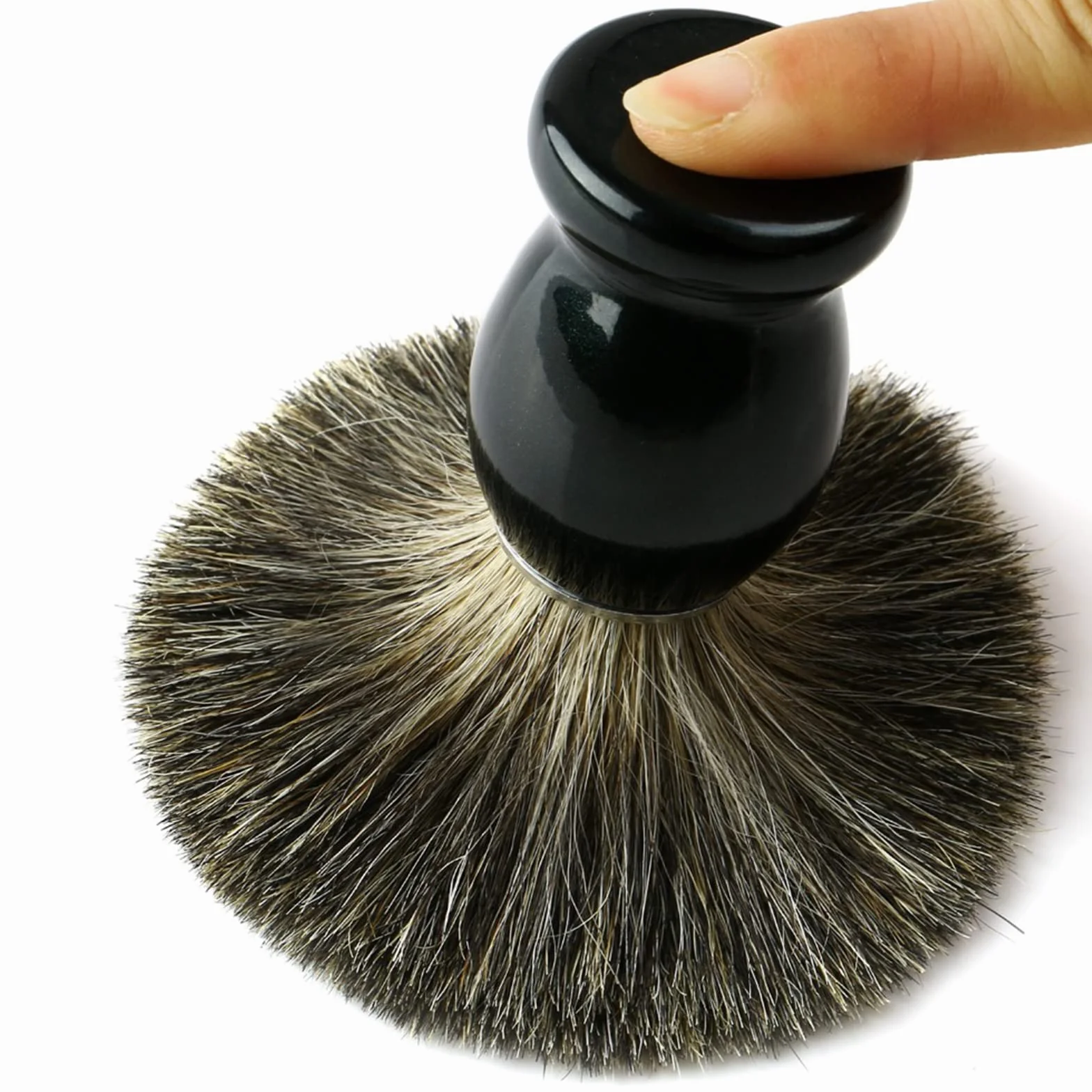 Pennello da Barba in Tasso,Pennello da Barba Professionale in pelo con vere setole di tasso per Sapone Schiuma Crema da Barba,Pennello da Barba per uomo Barbiere Parrucchiere/Salone