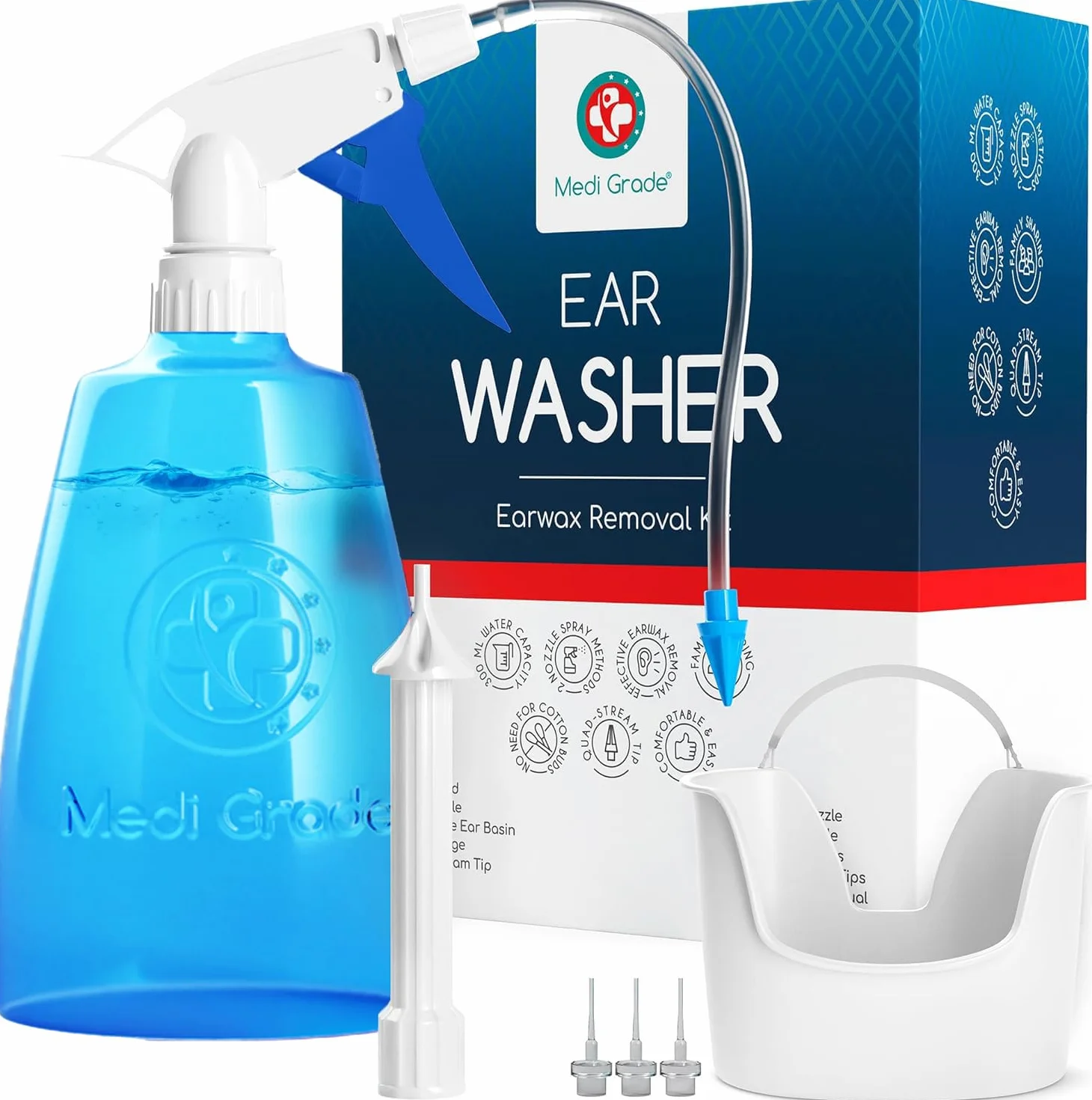 Medi Grade Kit Pulizia Orecchie 300ml – Rimozione Tappi Orecchie – Eco-Friendly Cerume Pulitore