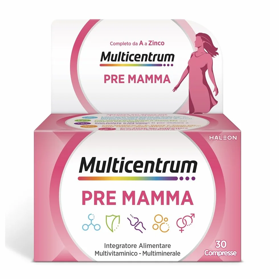 Multicentrum Pre-Mamma Integratore Multivitaminico con Acido Folico 30 compresse