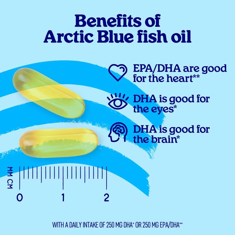 Omega-3 Olio di Pesce 1200 mg 60 Capsule — Alaska Colin Olio EPA 400 mg DHA 250 mg MSC