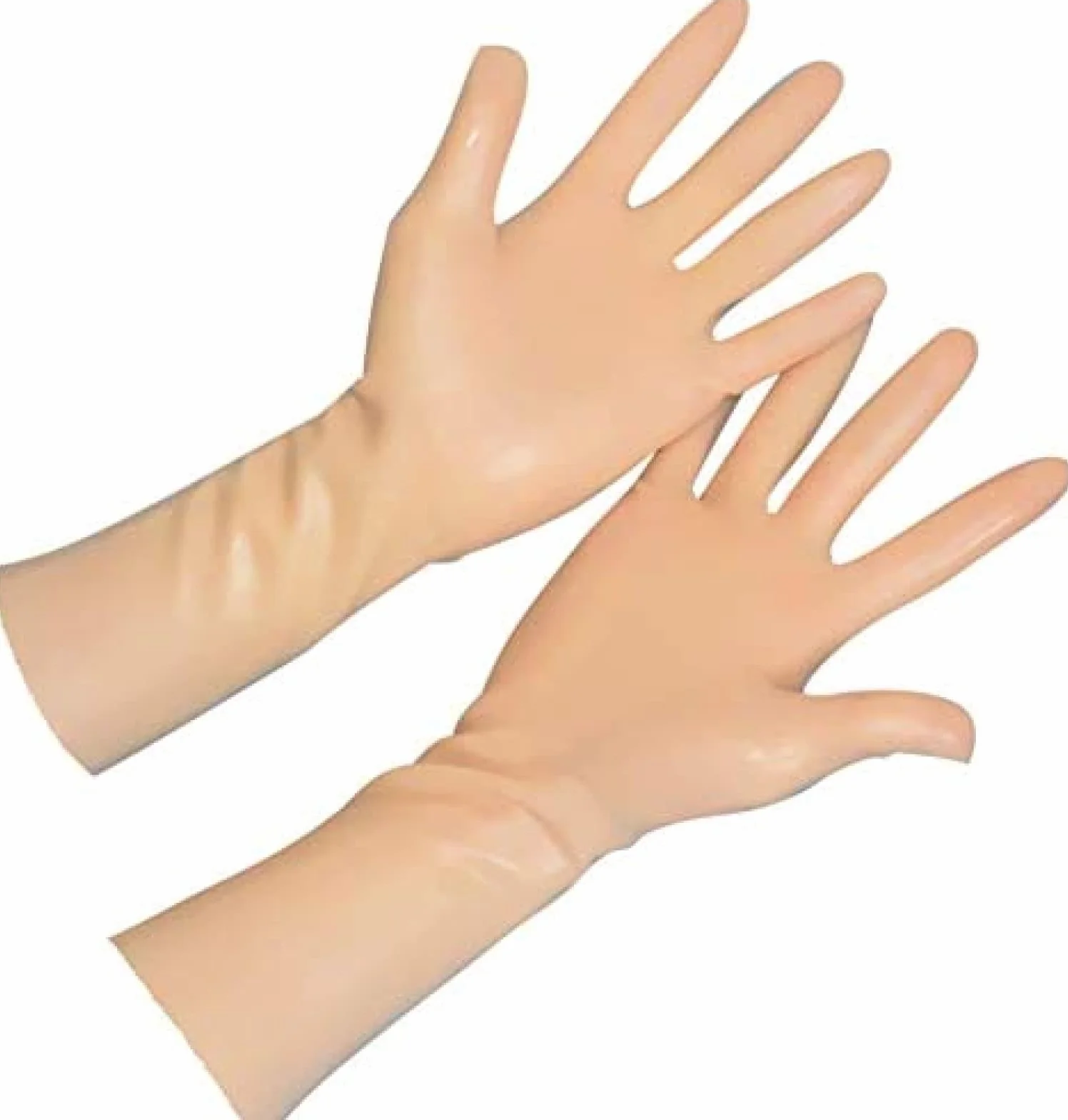 Guanti Da Polso Con Dita Miste In Lattice Corto Di Gomma,Carne,L-polso Intorno A 18 Cm