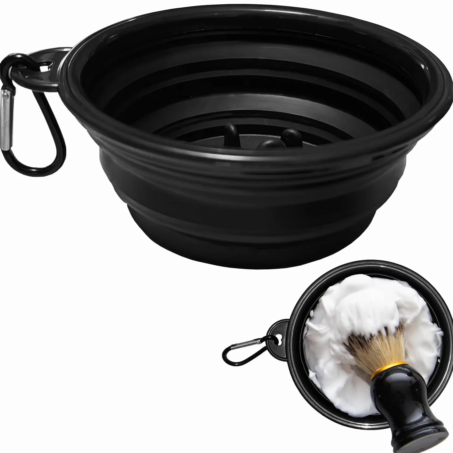 Ciotola da barba, ciotola da barba pieghevole da viaggio per crema da barba, tazza da barba in silicone per rasatura bagnata per uomini