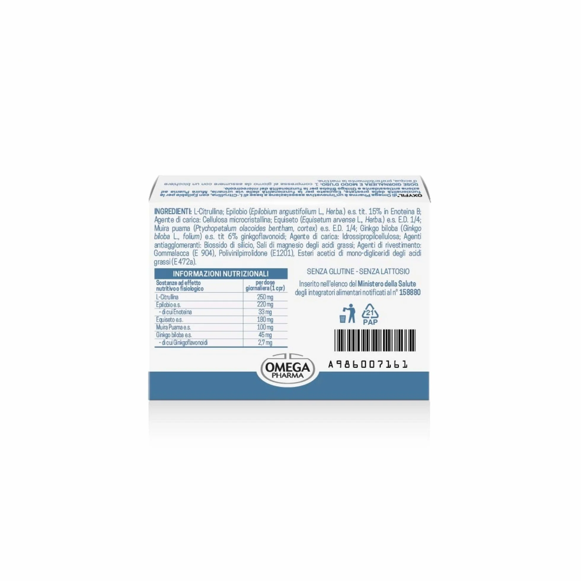 Omega Pharma Oxyfil 30 Compresse Prostata Vie Urinarie Antiossidante
