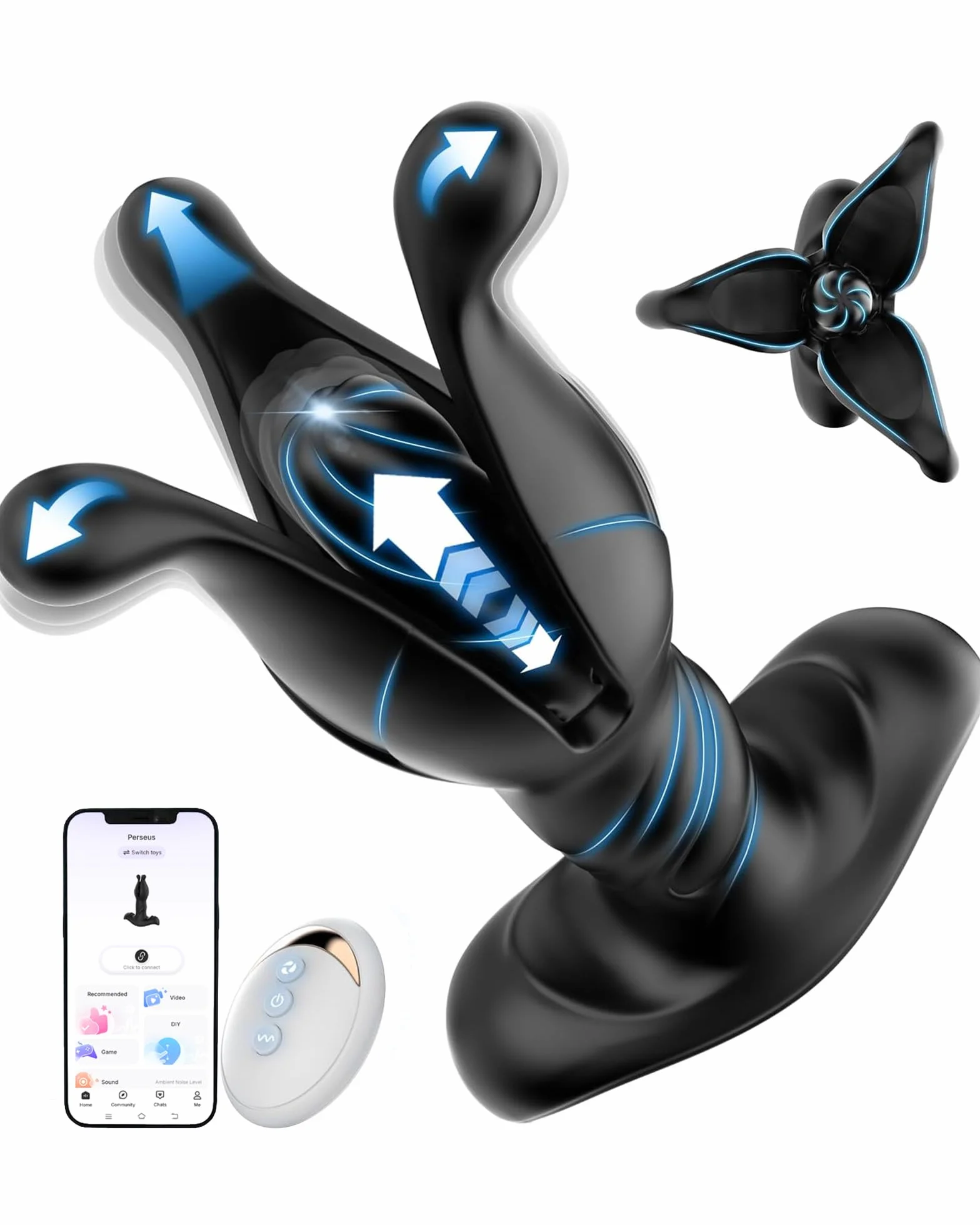 Plug Anale-dilatatore Uomo Analesex Toy, Vibratore Anale Massaggiatore Prostatico con 9 Espansione 9 Spinta 9 Vibrazione, Butt Anal Plug Vibratoreper Uomo Professionale, Toys Sessuali per Uomini