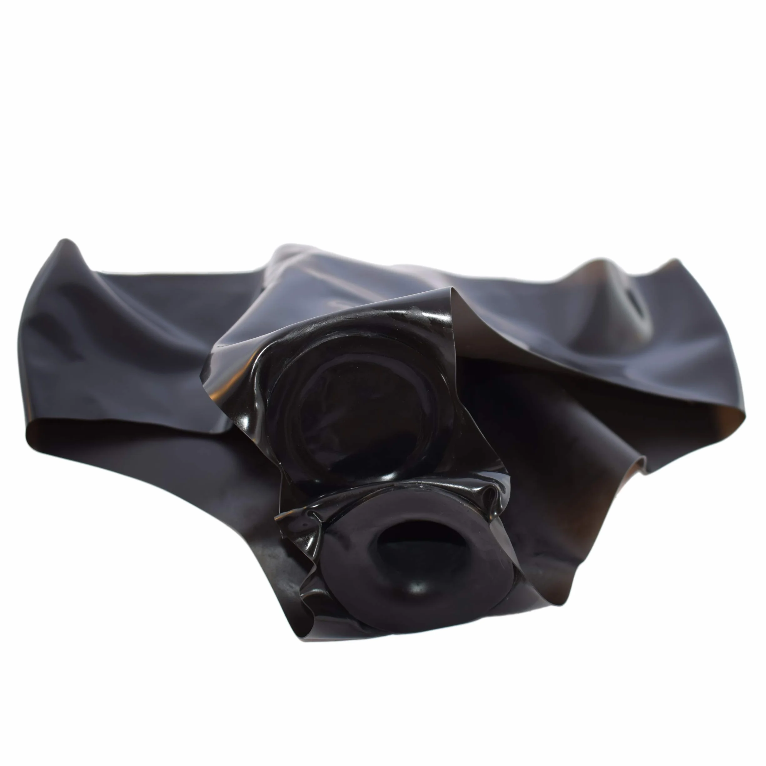 Rubberfashion Slip in Gomma Sexy Mini Lattice Intimo Donna con Preservativo Anale e Dildo Vaginale