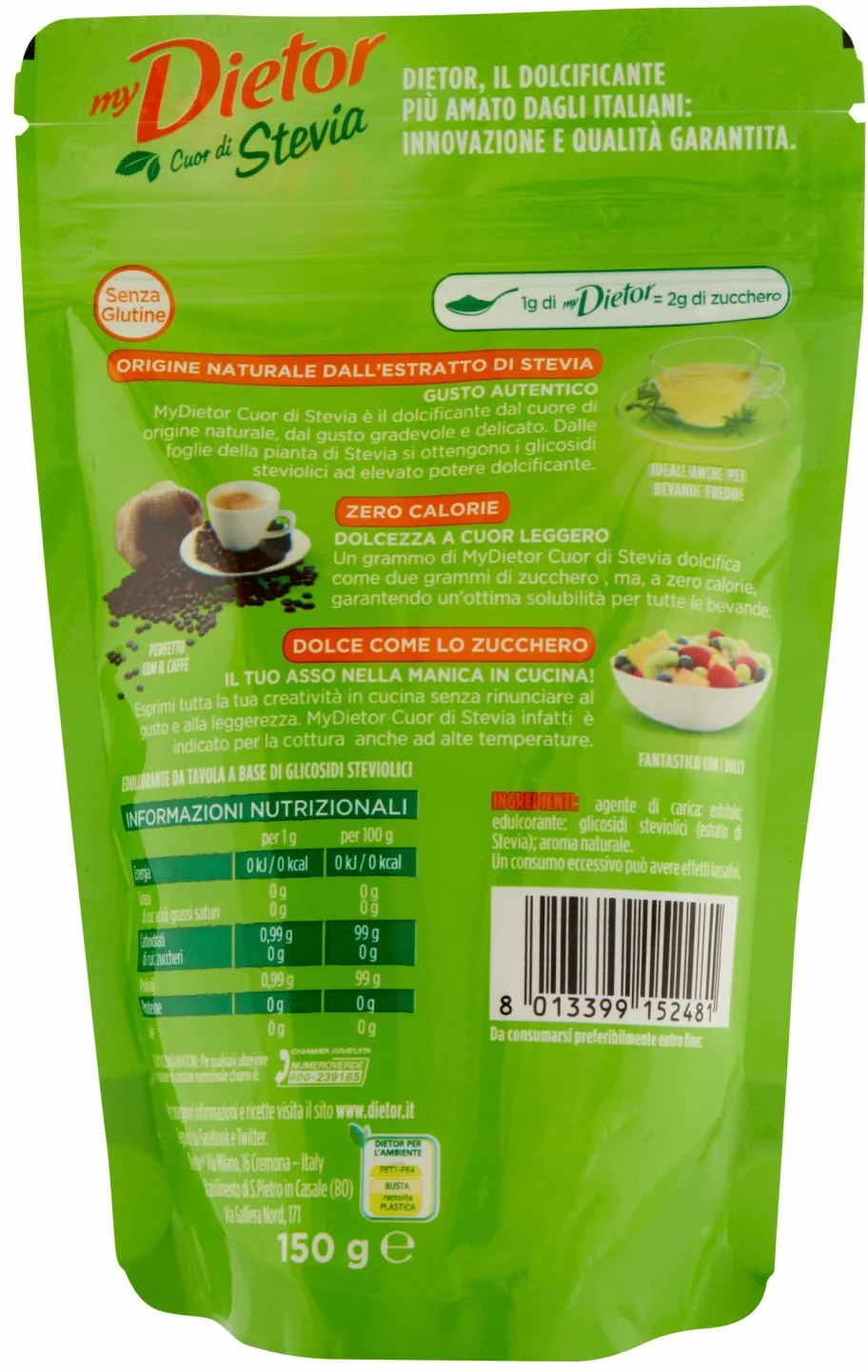 Dietor Dolcificante Cuor di Stevia 150 gr