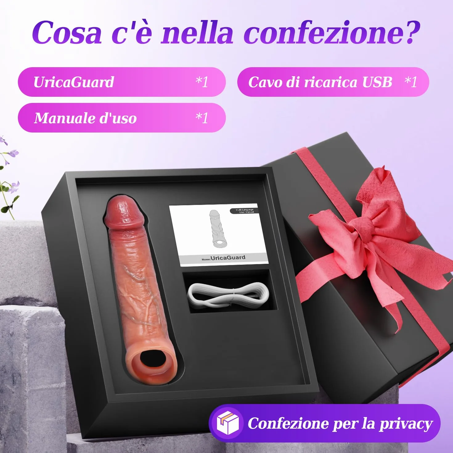 4 in 1 Dildo Masturbatore per Uomini Realistici Sex Toy con Anello Vibrante per il Pene