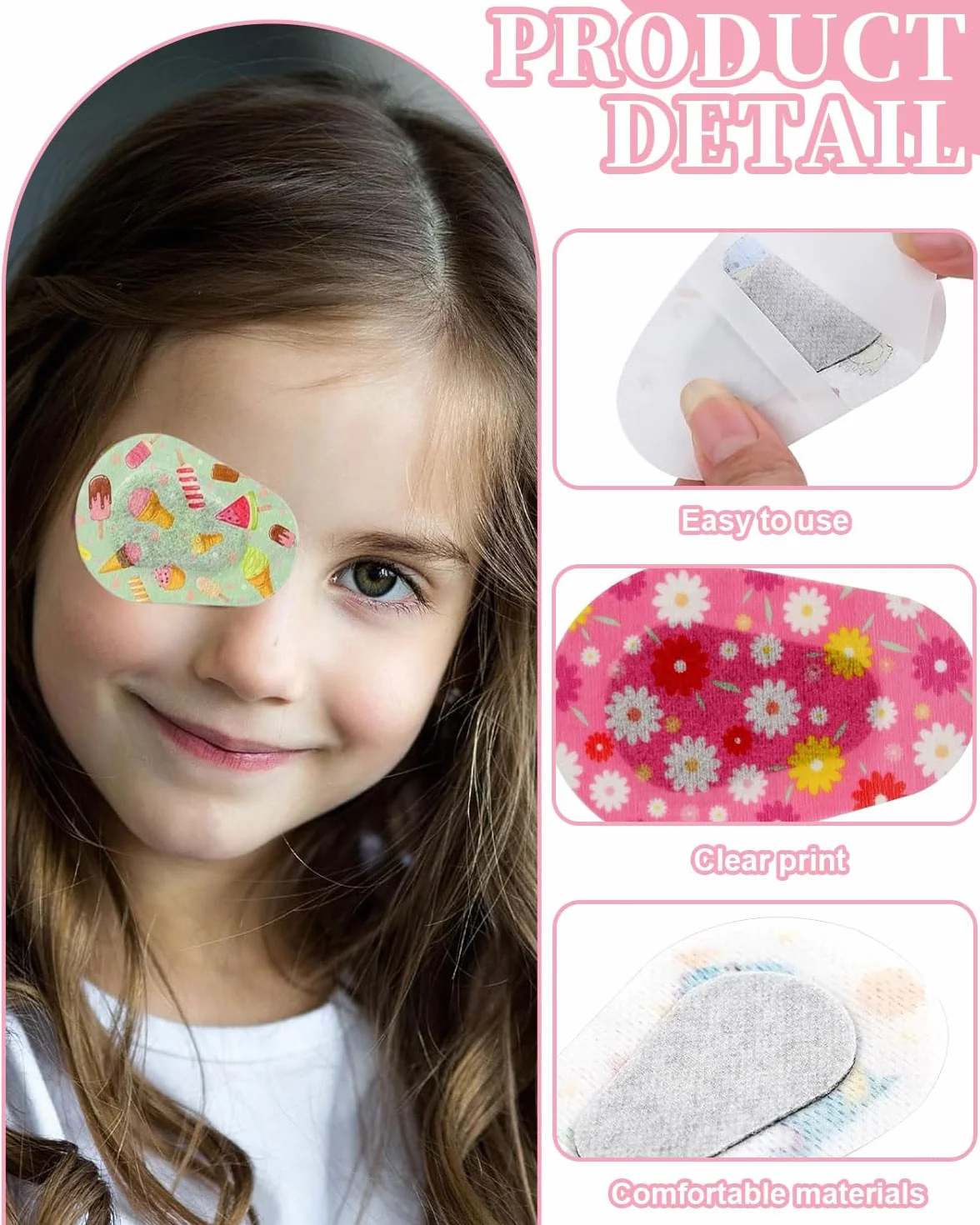 Benda Adesiva per Occhi in Cotone per Bambini 12 Pezzi