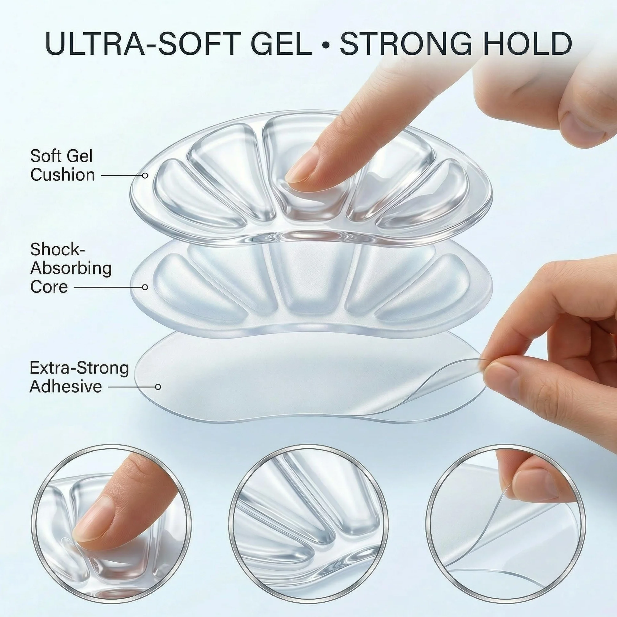 3 PAIA cuscinetti salva tallone per scarpe, proteggi tallone autoadesivo, solette antiscivolo, inserti gel morbidi per prevenire sfregamenti & vesciche