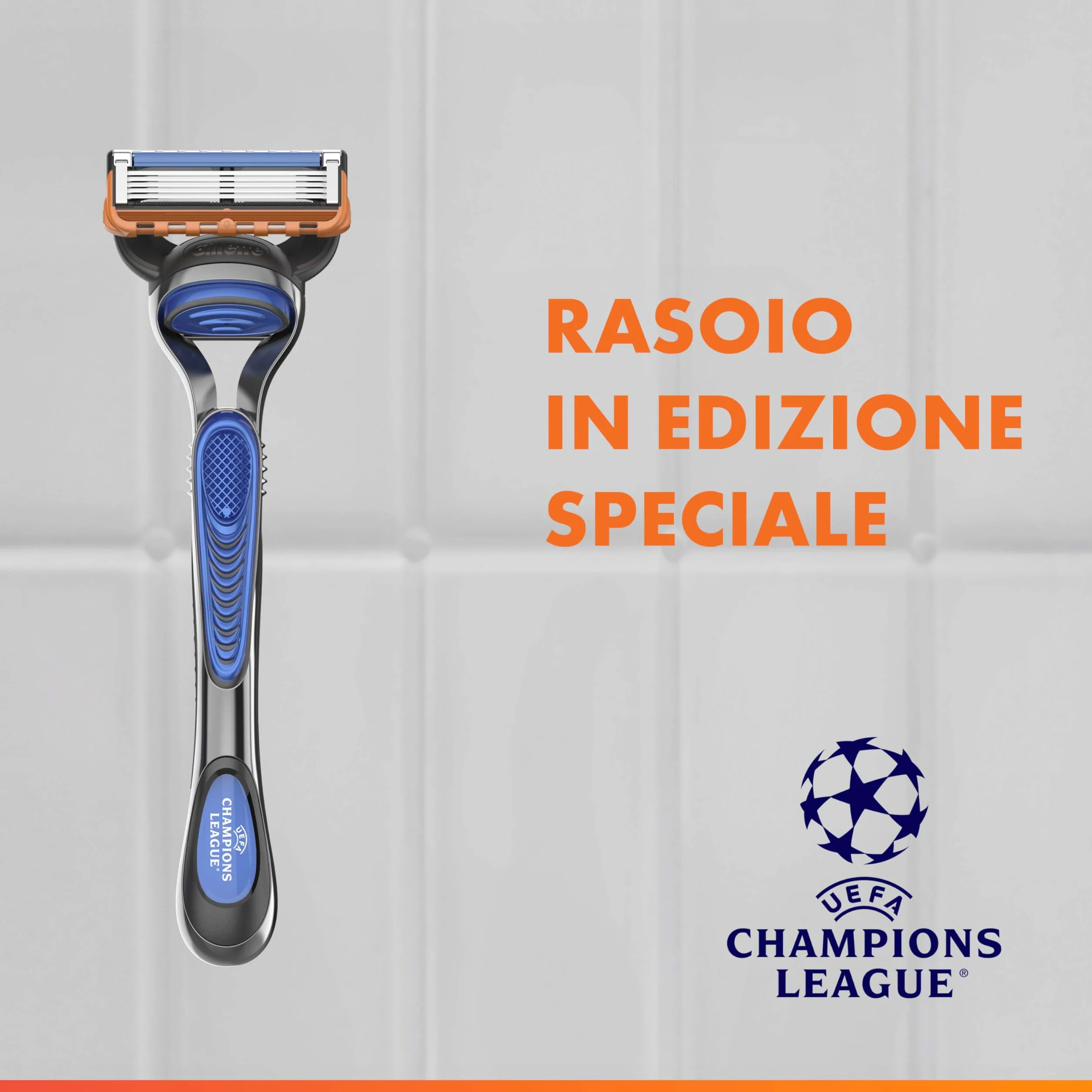 Gillette Fusion5 Rasoio Barba, 1 Rasoio Gillette + 1 Lametta di Ricambio, con Striscia Lubrificante per una Morbida Scorrevolezza e 5 Lame per una Rasatura Profonda e Duratura + Fusion Gel da Barba