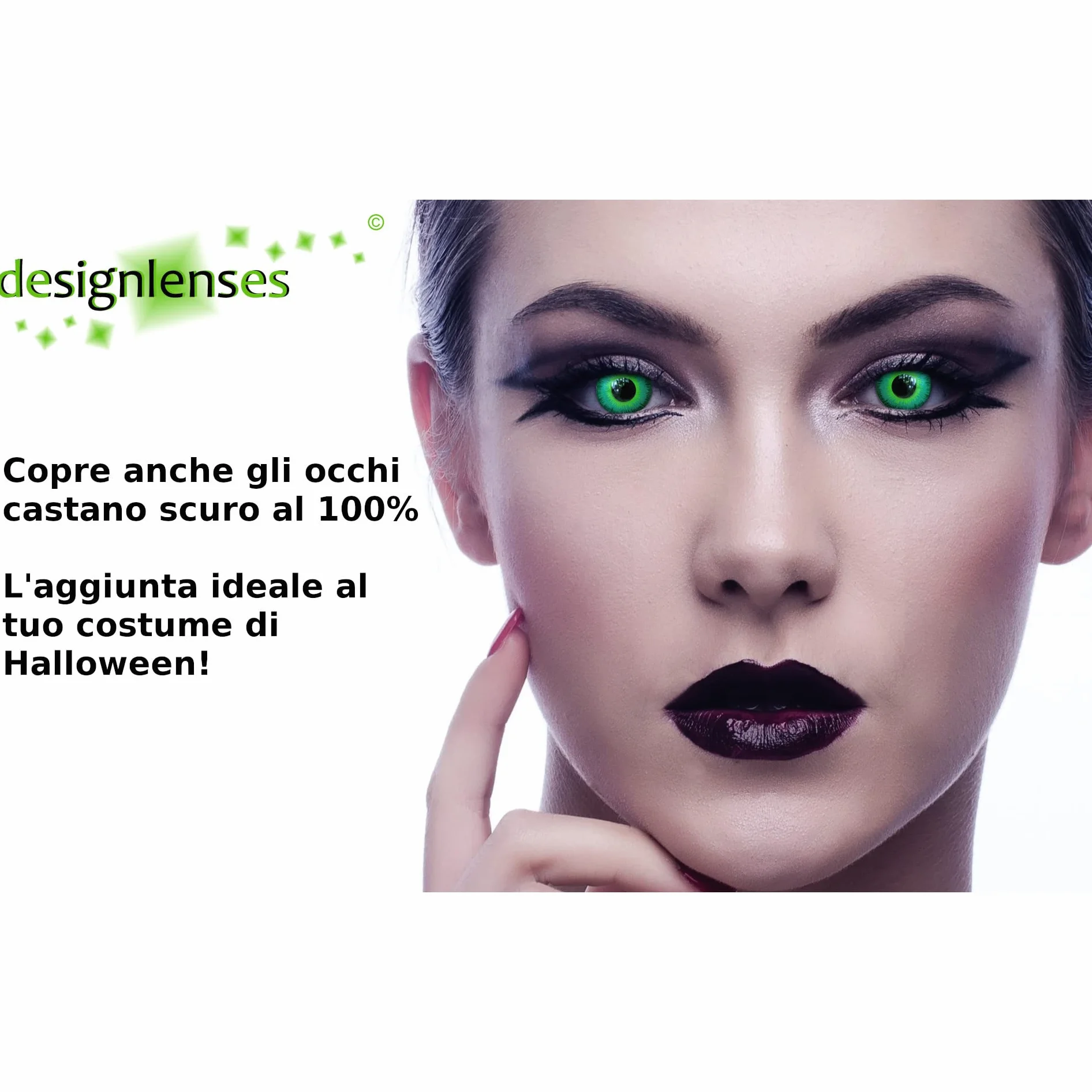 Zielone soczewki kontaktowe Halloween Elf Cosplay Larp + etui