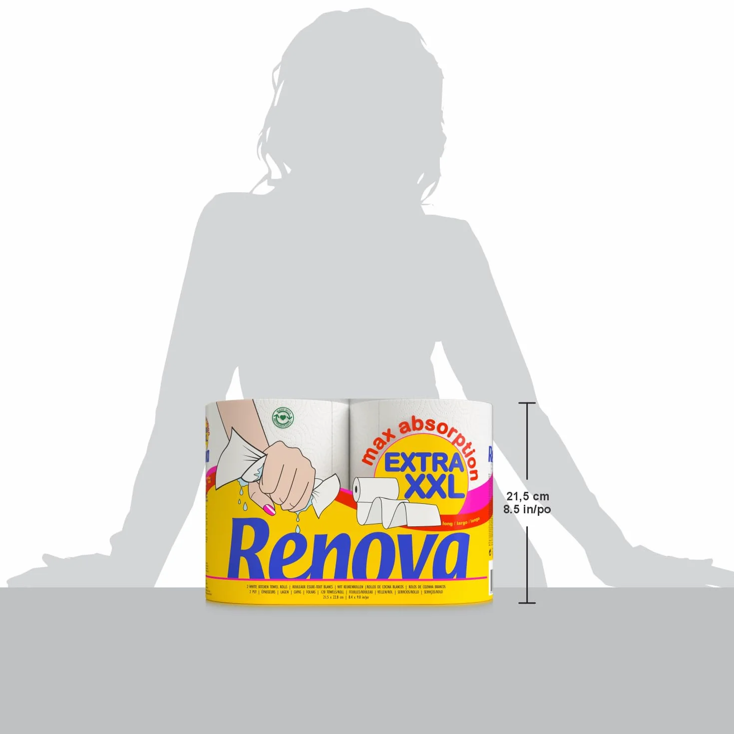Renova Rotoli da cucina Maxi Absorption Extra XXL 2 rotoli formato triplo