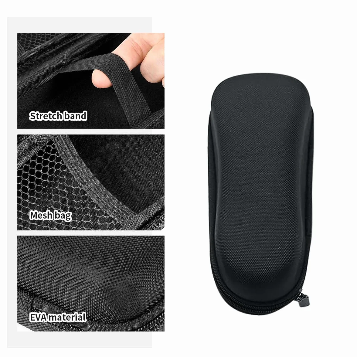 WuYan Custodia da viaggio rigida in EVA per Philips per Braun per Panasonic Rasoio elettrico da uomo Custodia rigida da trasporto Borsa da viaggio Custodia per rasoio elettrico Trimmer, Nero,
