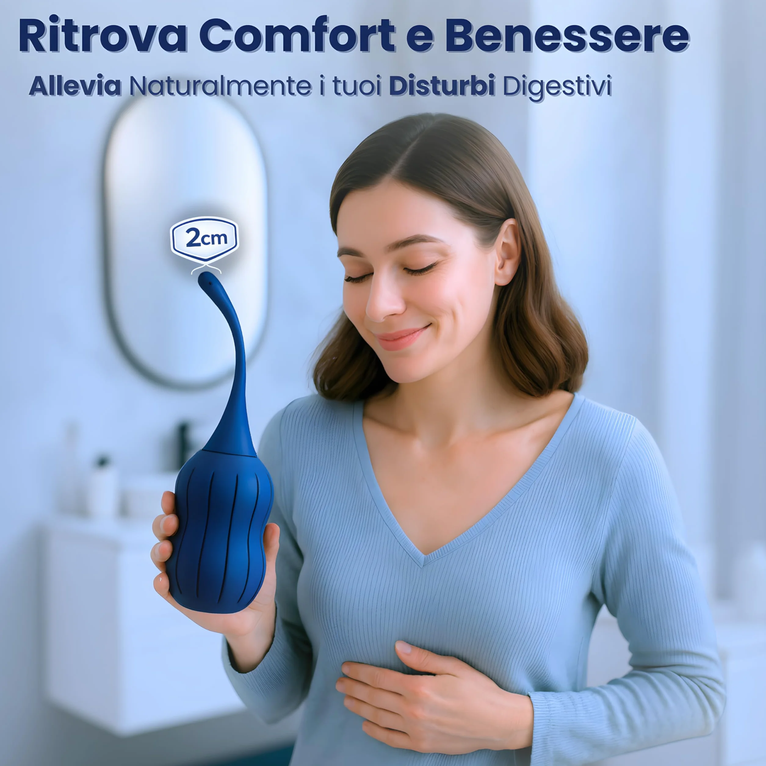 Doccia Intima 310ml - Clistere Per Pulizia Intestino - Peretta Per Lavaggio Anti-Riflusso - Enema Kit Per La Pulizia del Colon, Douche