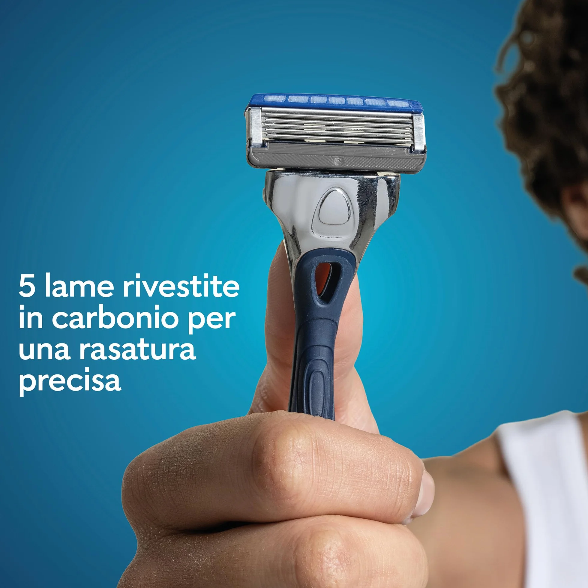 Wilkinson Sword Hydro 5, rasoio da uomo ad azione idratante con lame rivestite in carbonio, manico + 1 ricarica