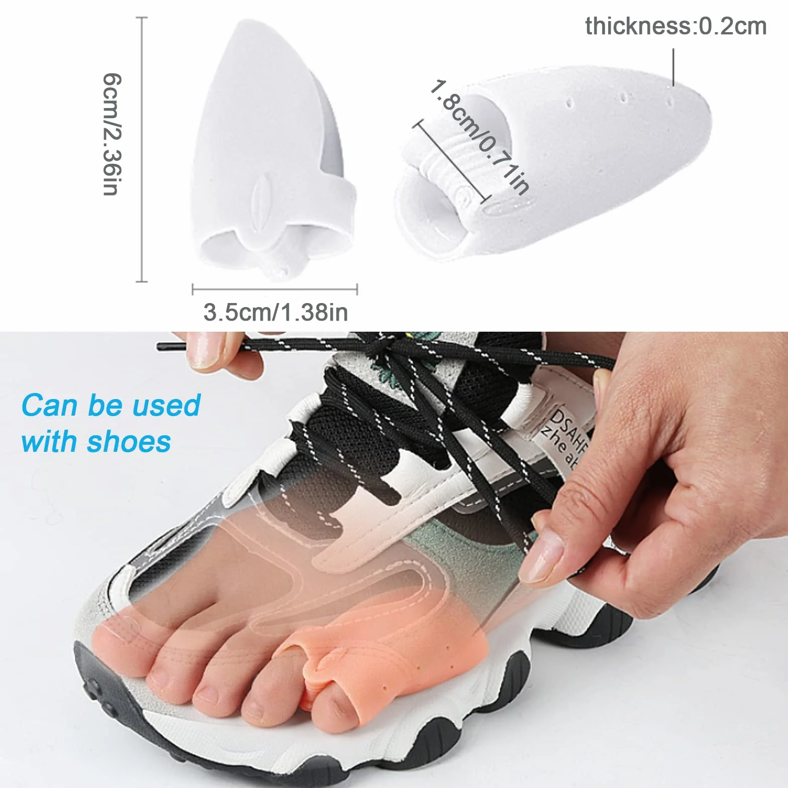 Separatori per Dita dei Piedi in Silicone 4 Pezzi per Alluce Valgo Sollievo Dolore