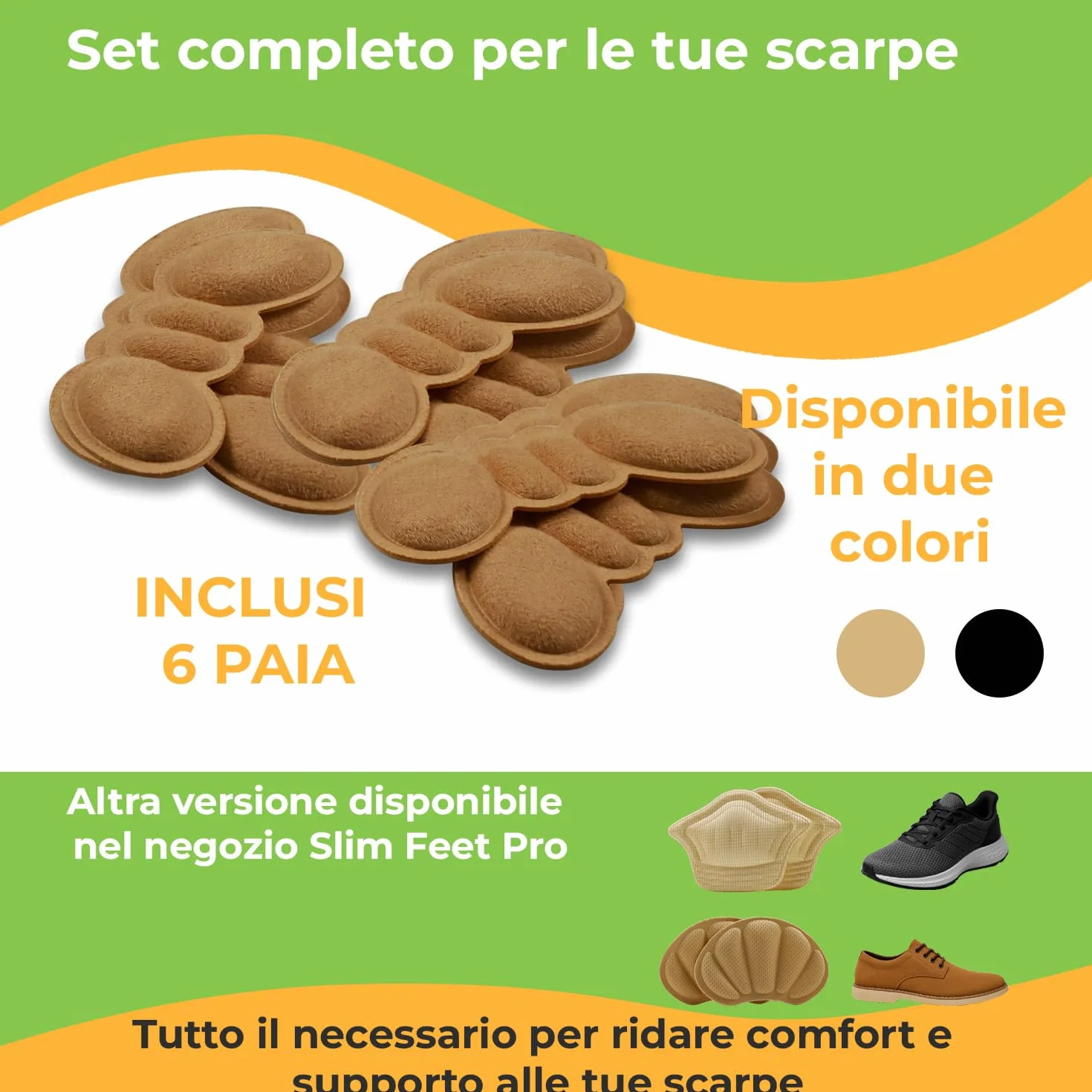 Cuscinetti Tallone Tipo Farfalla Beige 6 Paia Schiuma Memory Premium Anti-Sfregamento Antiscivolo Riutilizzabili Lavabili
