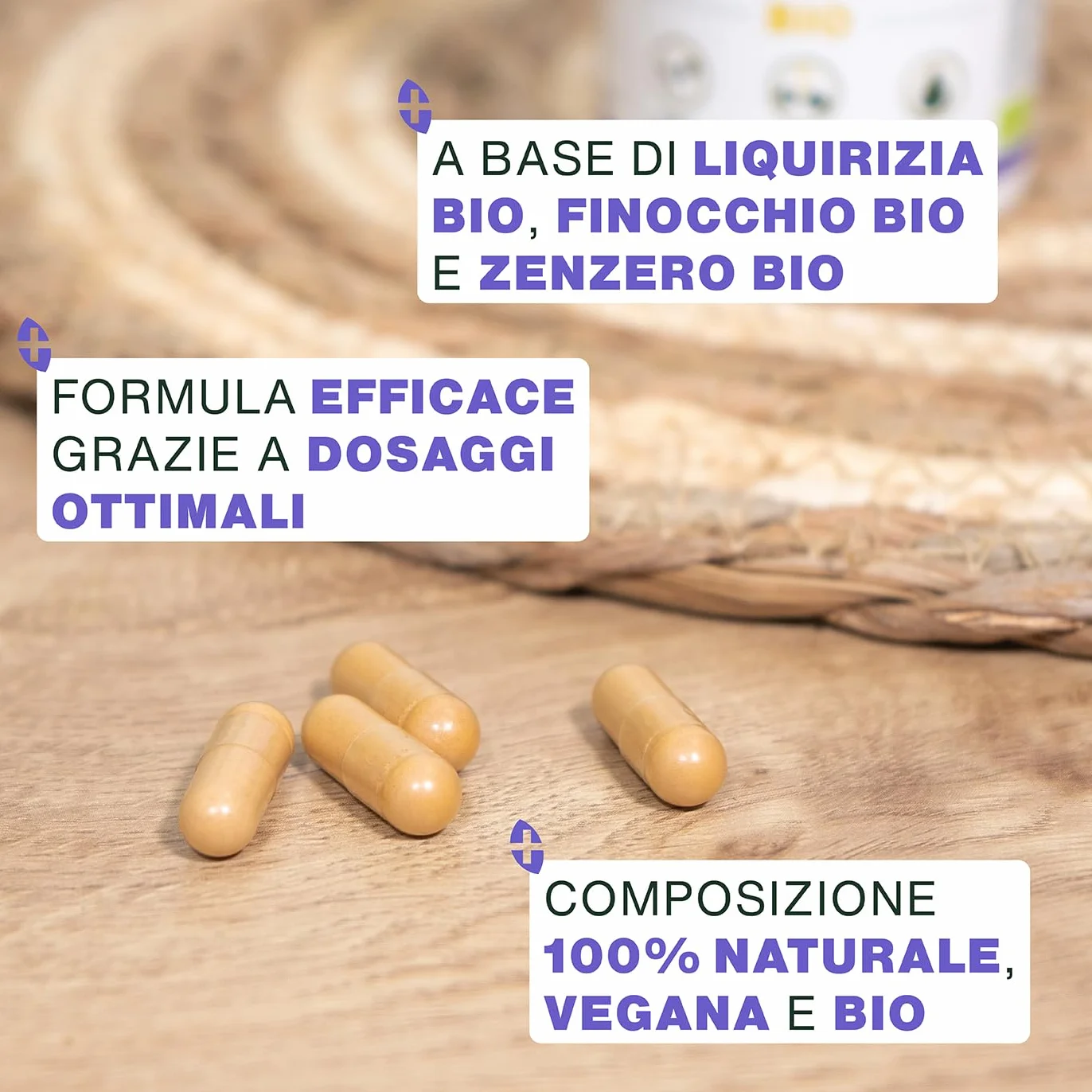 Digestione BIO 60 capsule 400mg Liquirizia Finocchio Zenzero Comfort digestivo salute stomaco