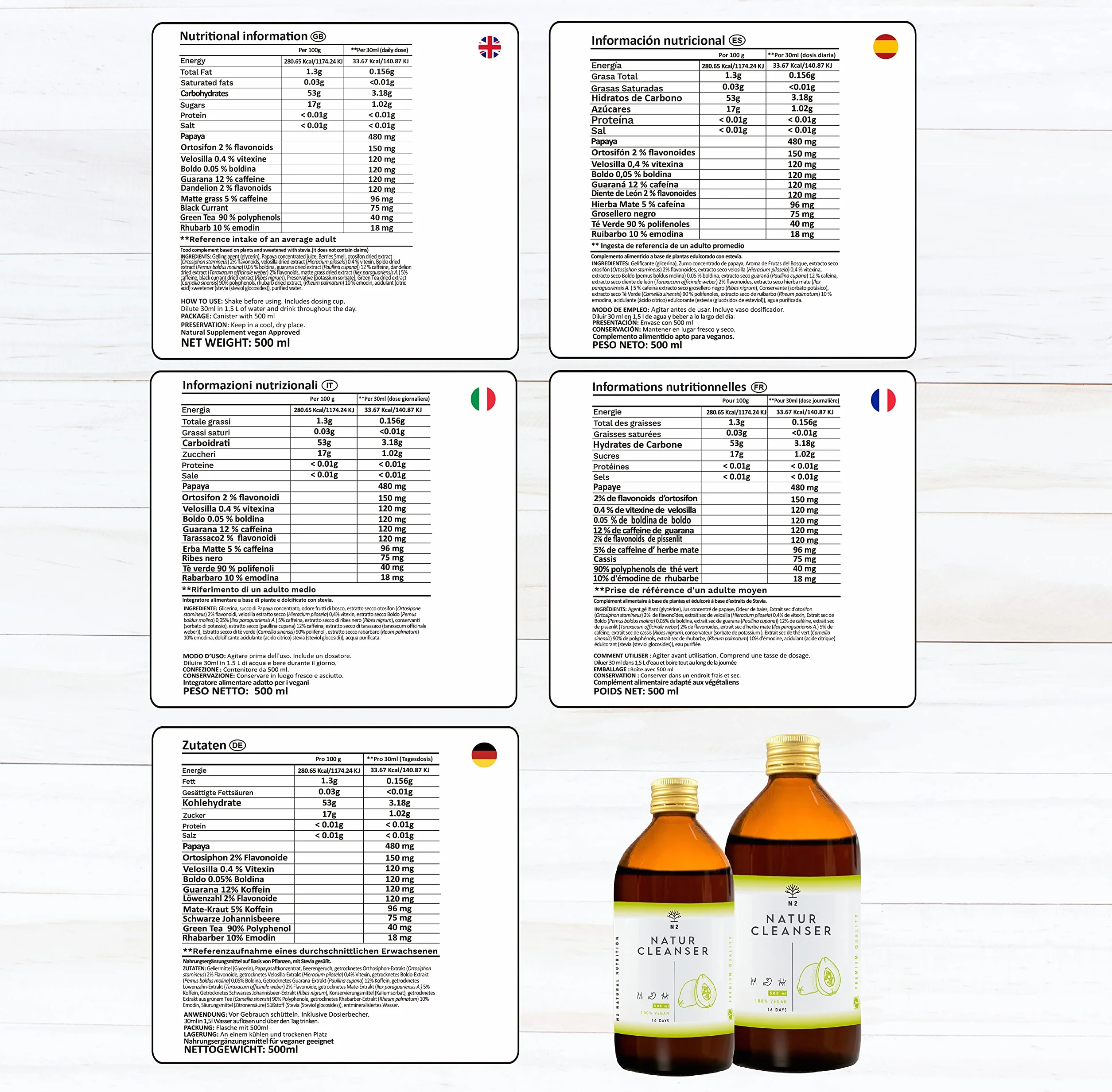 N2 Natural Nutrition DETOX Formula Liquida Tè Verde 500 ml