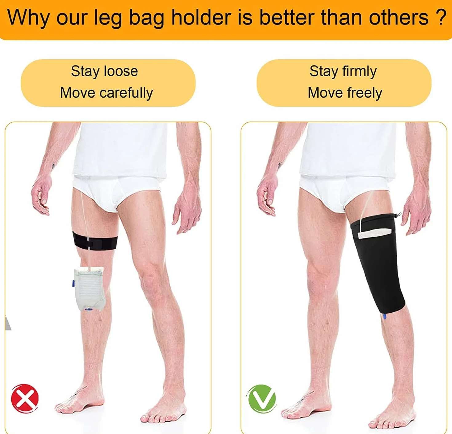 Sacchetto per catetere per gambe, tasca per sacchetto catetere, copertura per supporto sacchetto urina, manica per catetere, fodero per sacchetto catetere, fodero Foley per sacchetto urina per