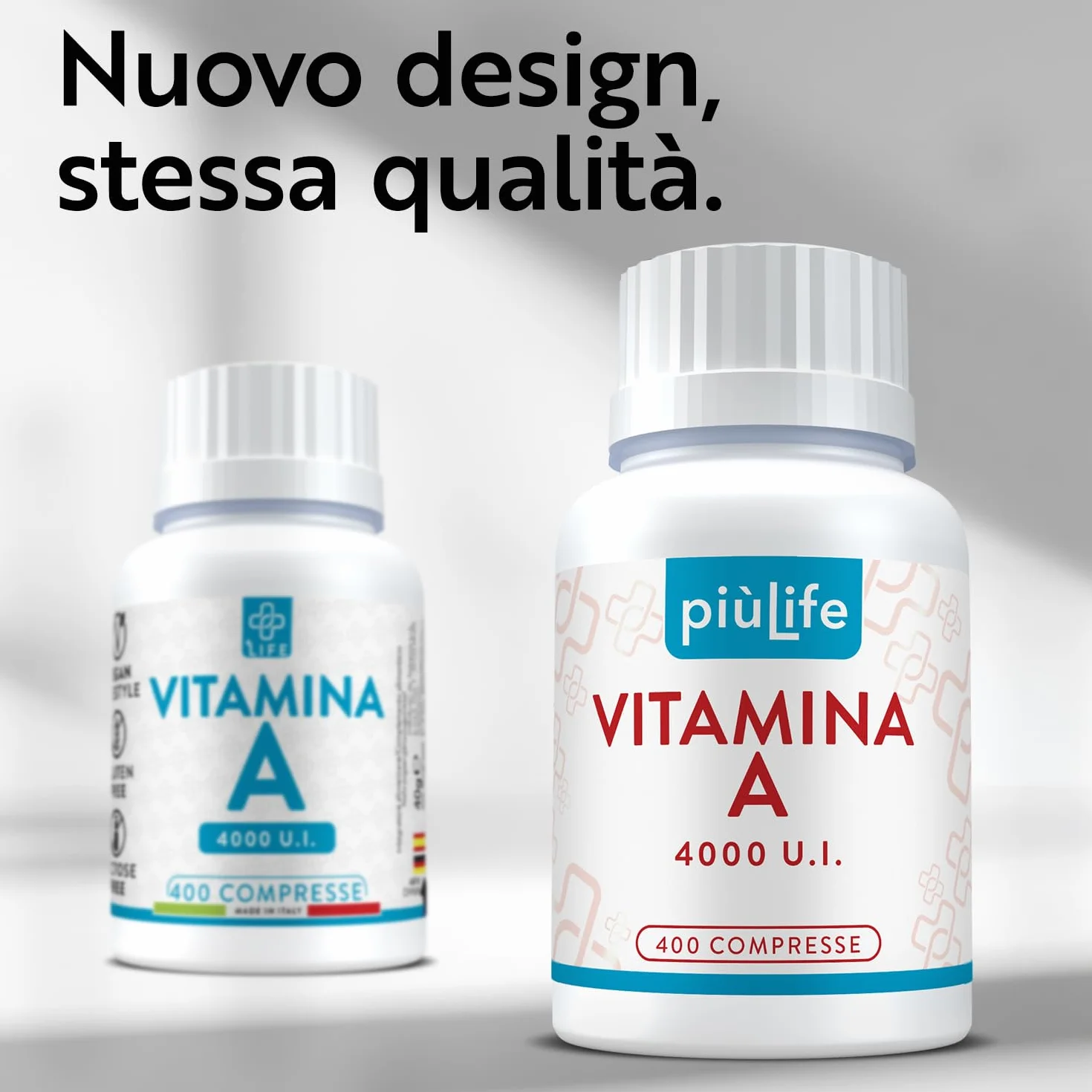 Vitamina A Pura 1200mcg PiùLife 4000 UI Per Compressa, Retinoidi Integratore, Vitamina A Retinolo (Acetato Di Retinile) Antiossidante Integratore Occhi Vista Pelle, Difese Immunitarie