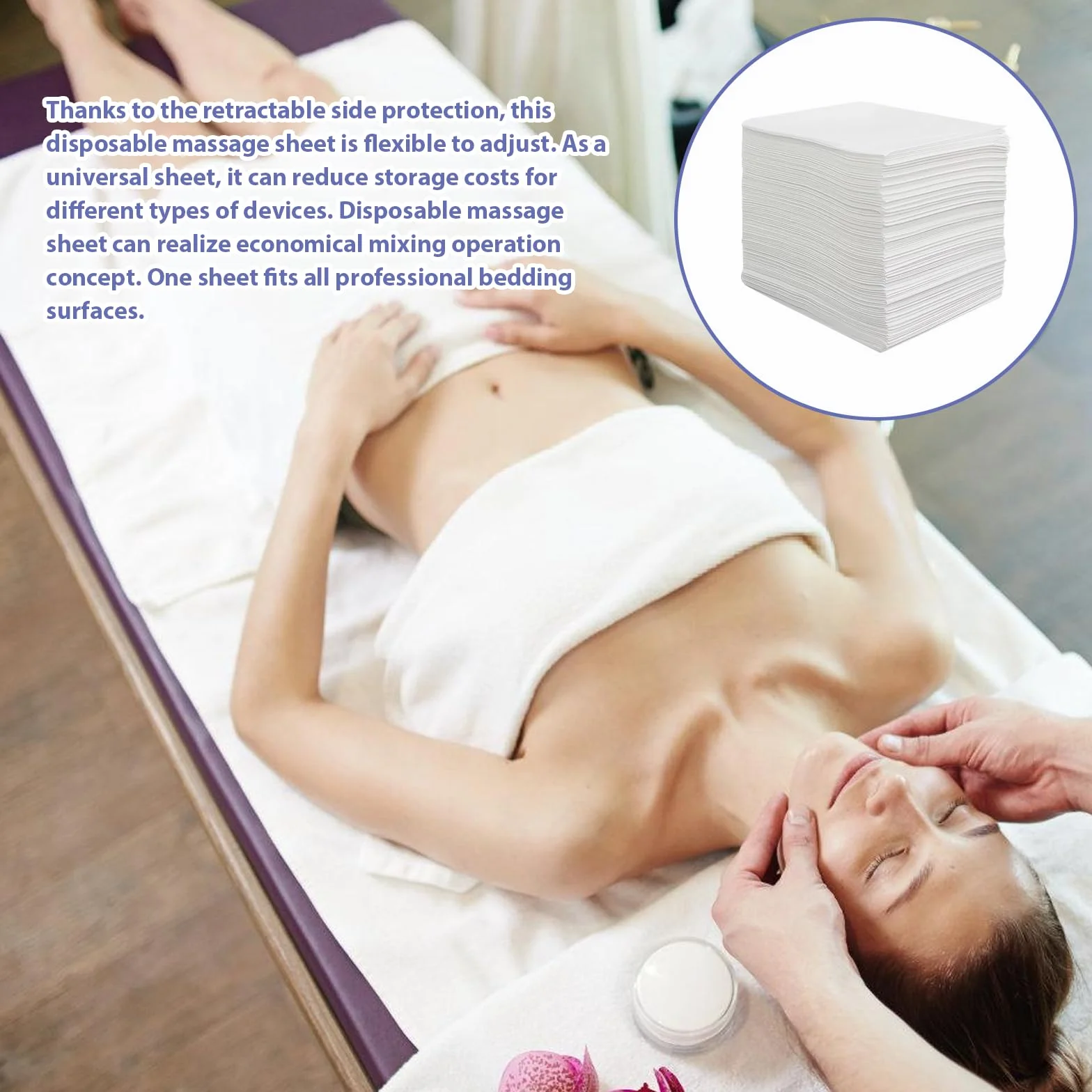 Set 100 Lenzuola Usa e Getta 80 x 180 cm per Massaggi Salone Spa Hotel