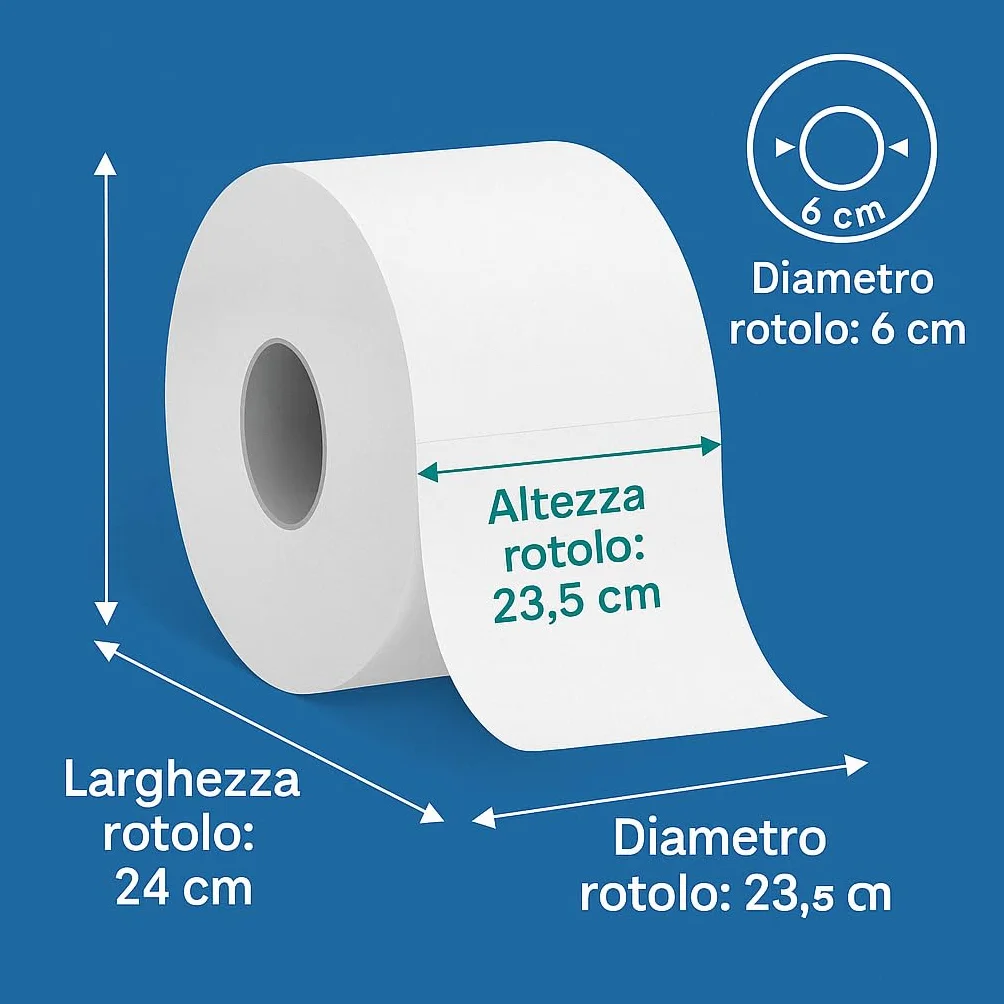 Rocard® – Maxi Carta – 8 Rotoloni Asciugatutto, Super Assorbenti, 2 Veli Pura Cellulosa con Microgoffratura, Fino a 6400 Strappi – Ideale per Uso Alimentare, Domestico e Professionale