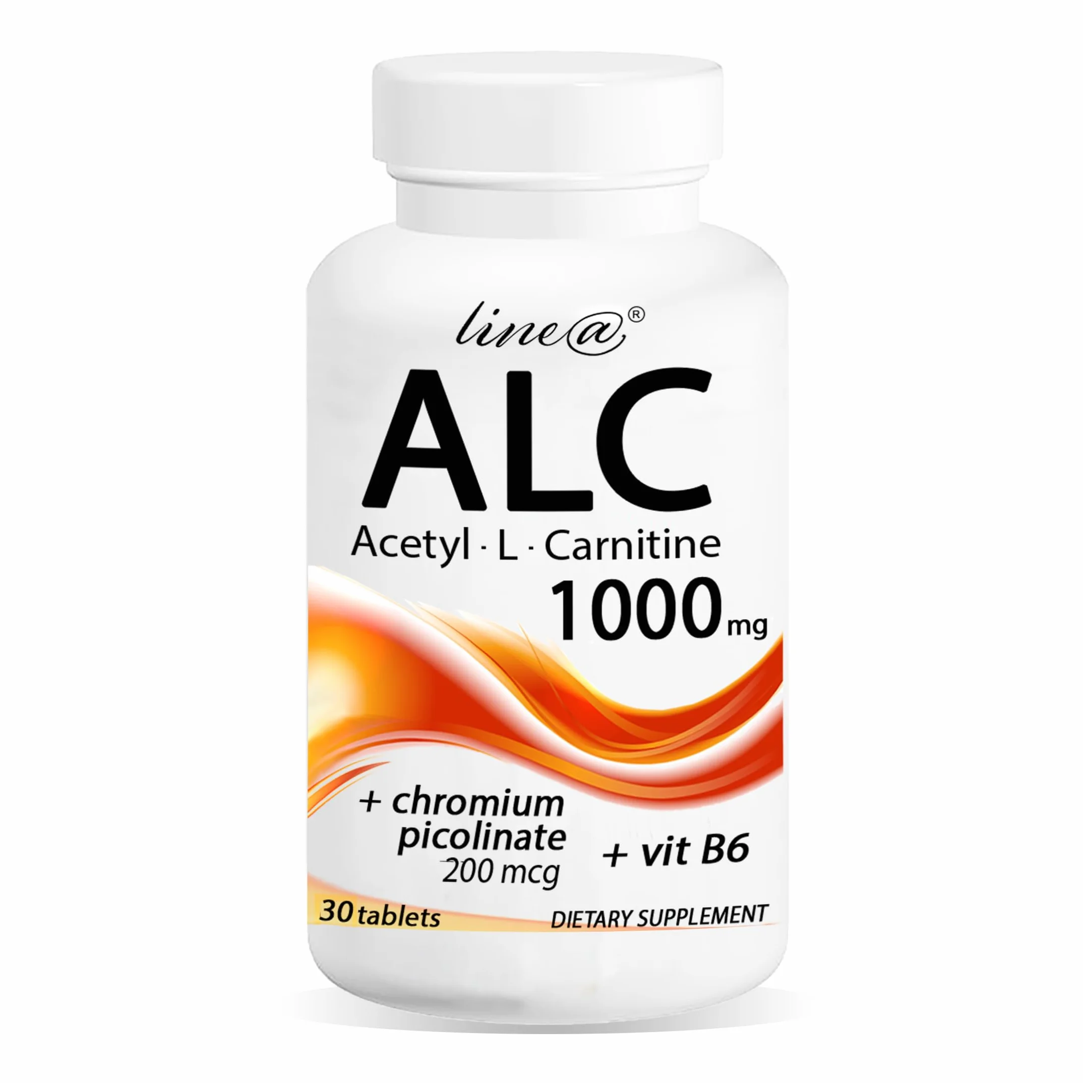 Acetil-L-Carnitina + VITAMINA B6 + CROMO Line@diet | 30 compresse per 1 mese | 1000 mg