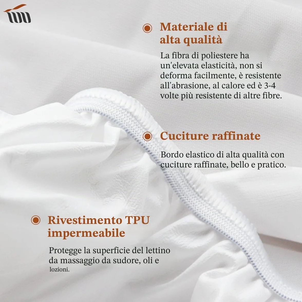 Telo da Massaggio Impermeabile Lavabile per Lettino con Foro per il Viso