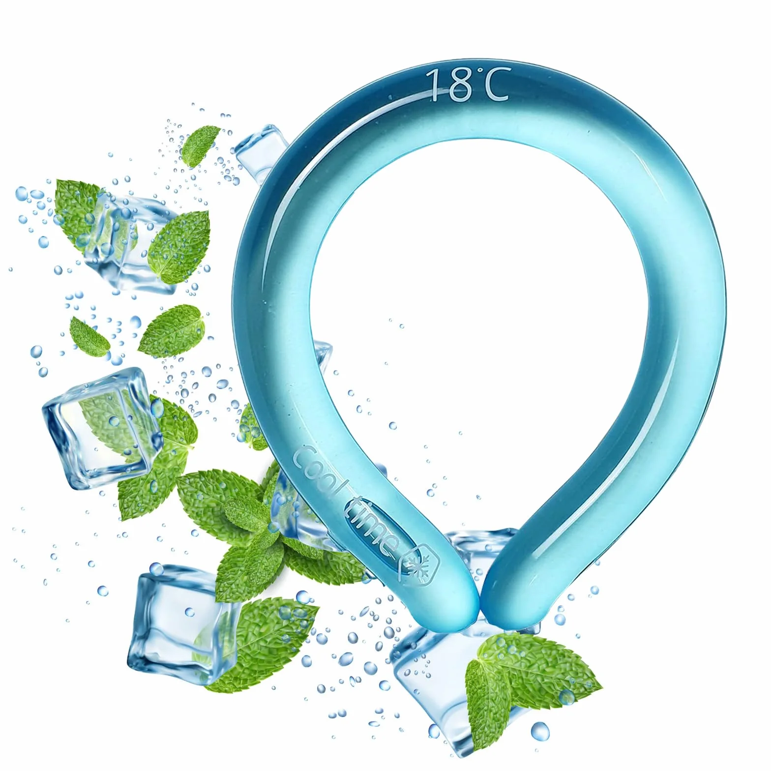 Tubo di Raffreddamento del Collo,Tubo di Ghiaccio del Collo Fisico 18°C Dispositivo di Raffreddamento Collo,Tubo di raffreddamento per Collo,Anello di Raffreddamento del Collo,Reusable Cooling Ring
