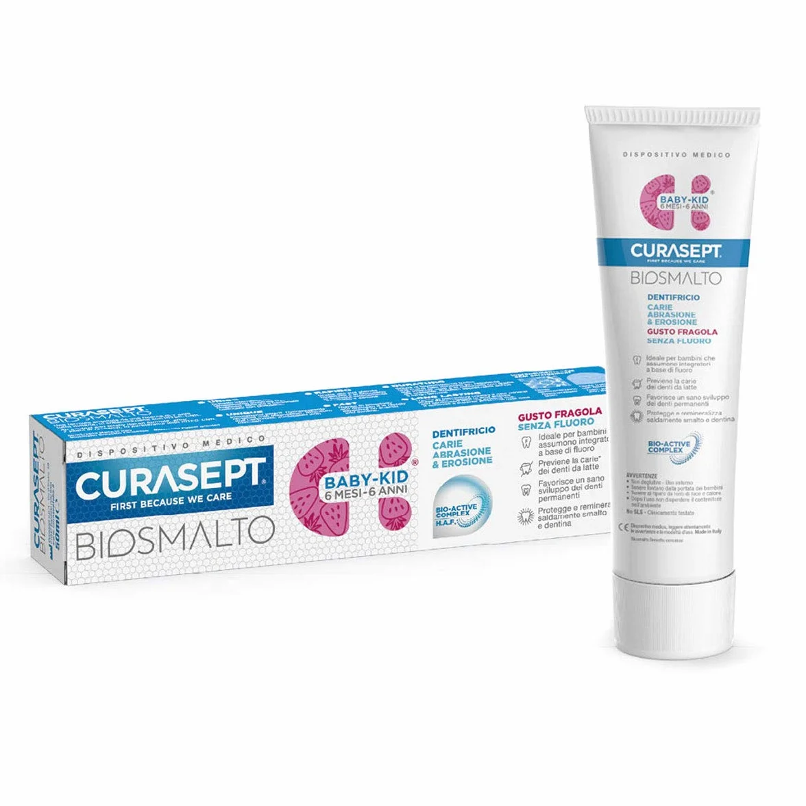Curasept Biosmalto Baby Dentifricio Per Bambini 6-36m Senza Fluoro 30ml