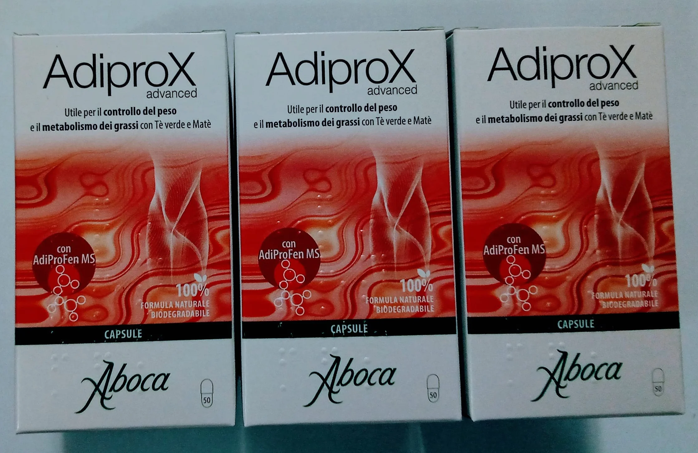 ABOCA - 3 X FITOMAGRA ADIPROX 50 OPERCOLI PER CONFEZIONE- Con Thè Verde utile per il controllo del peso ed il metabolismo del tessuto adiposo