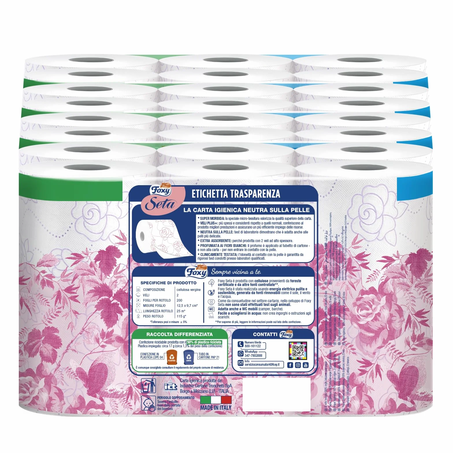 Carta igienica 200 strappi x 48 rotoli 2 veli elevato spessore Confezione riciclabile